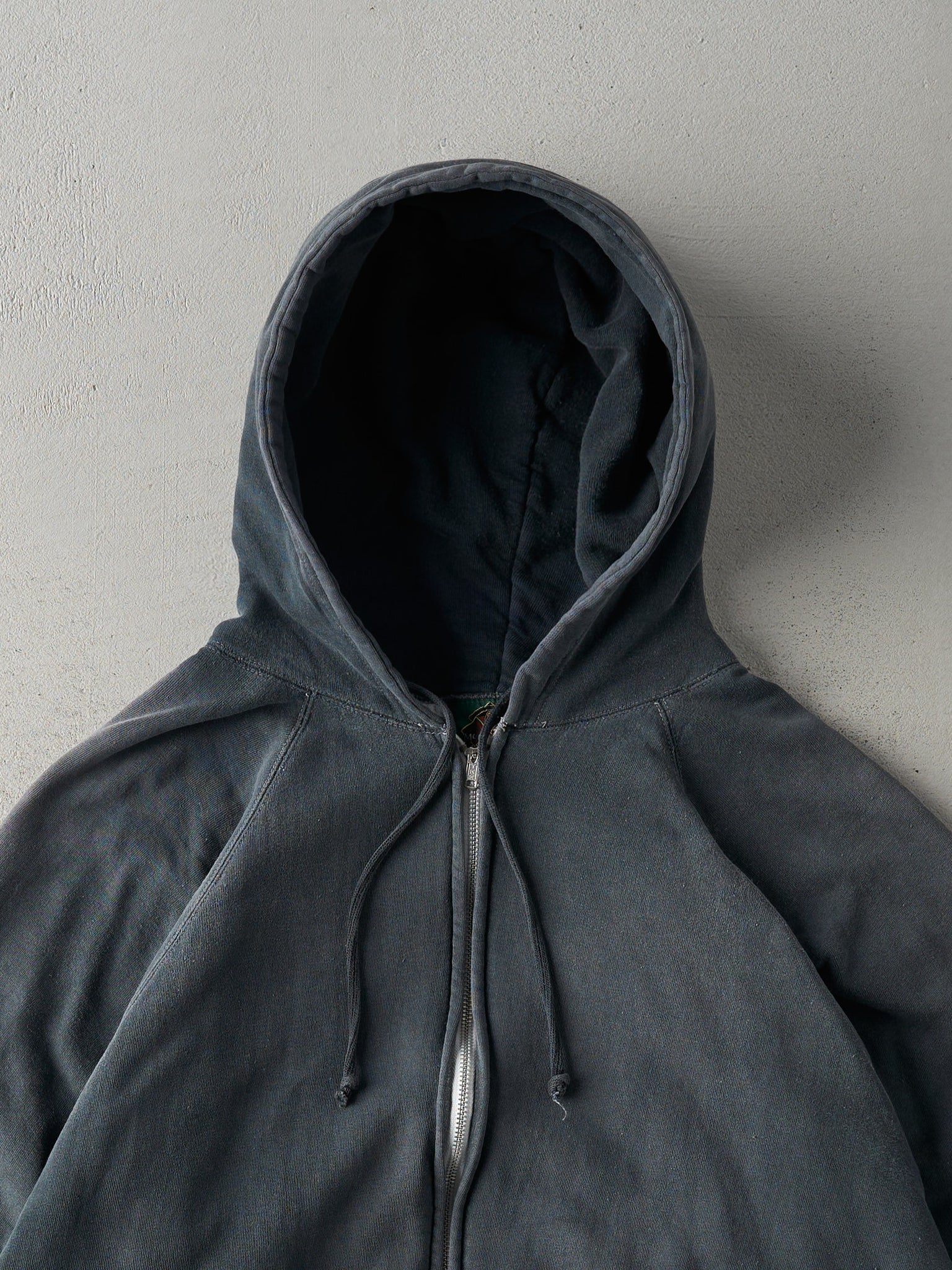 Vintage 90s Charcoal Grey Zip Up Boxy Hoodie (M)