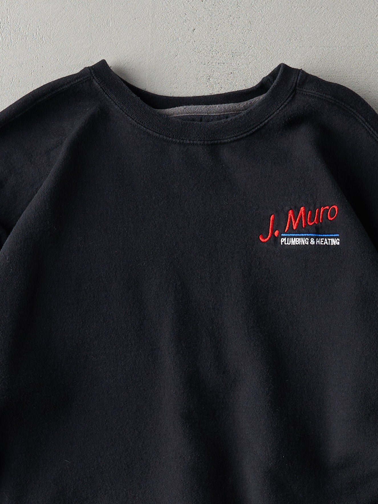 Vintage Y2K Black J. Muro Plumbing and Heating Boxy Crewneck (L)