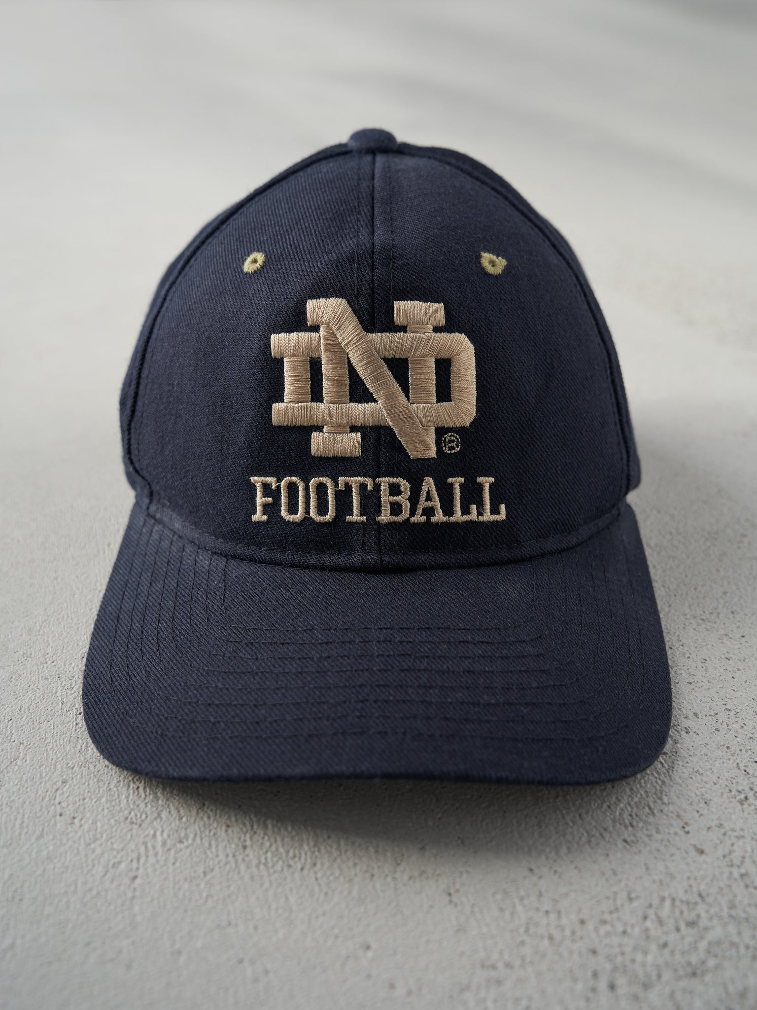 Vintage 90s Navy Notre Dame Football Snapback Hat