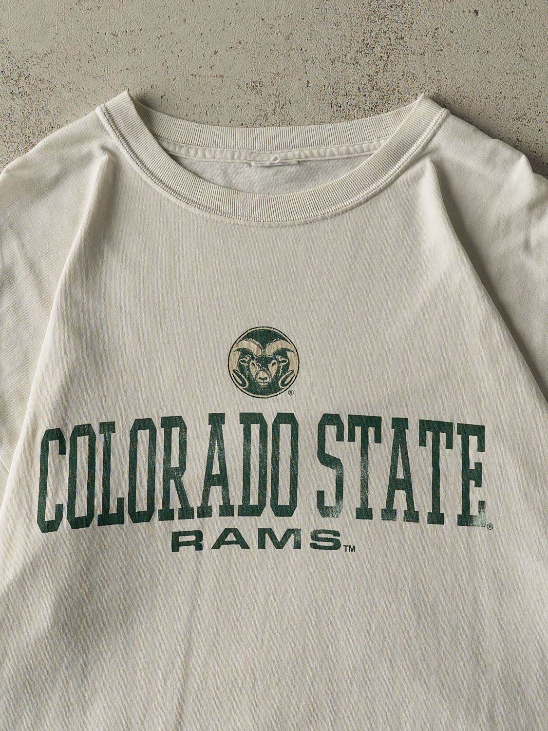 Vintage 90s White Colorado State Rams Tee (L/XL)