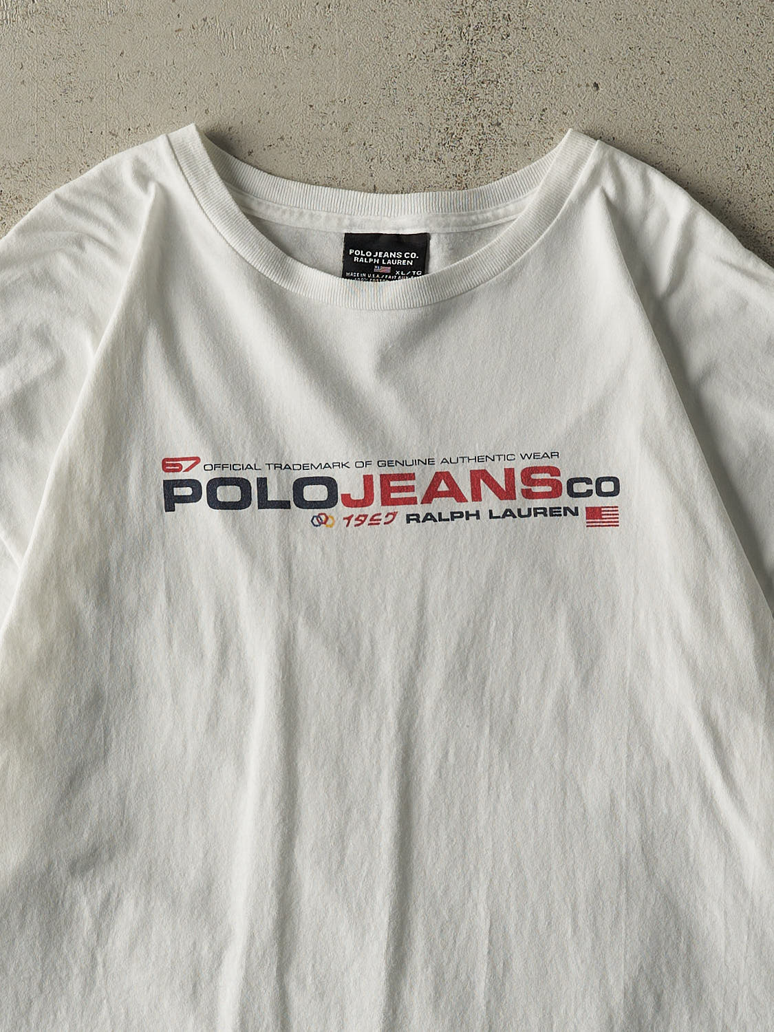 Vintage 90s White Polo Jeans Co Ralph Lauren Tee (XL/XXL)