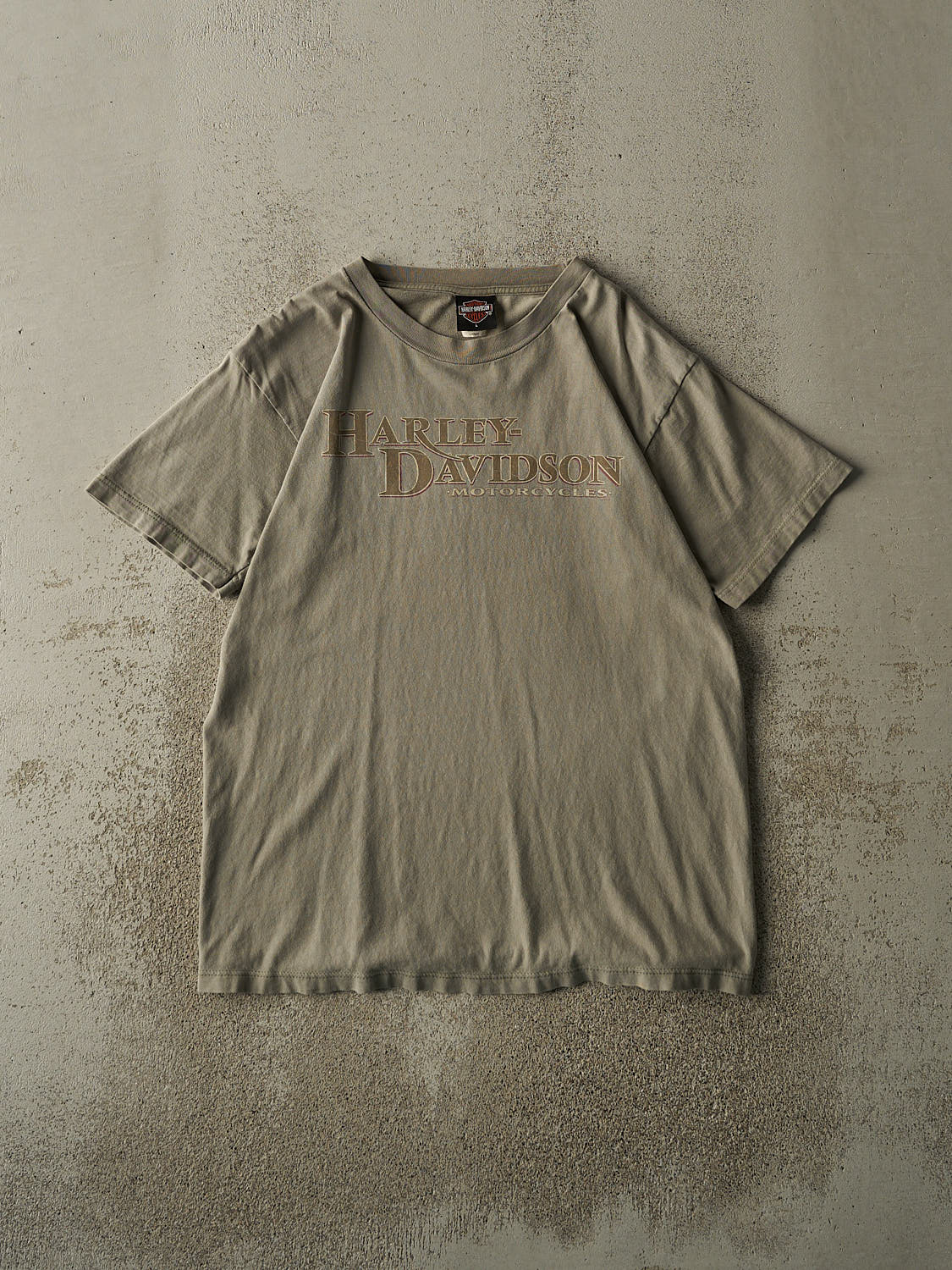 Vintage Y2K Faded Green Battle Creek MI Harley Davidson Tee (M/L)