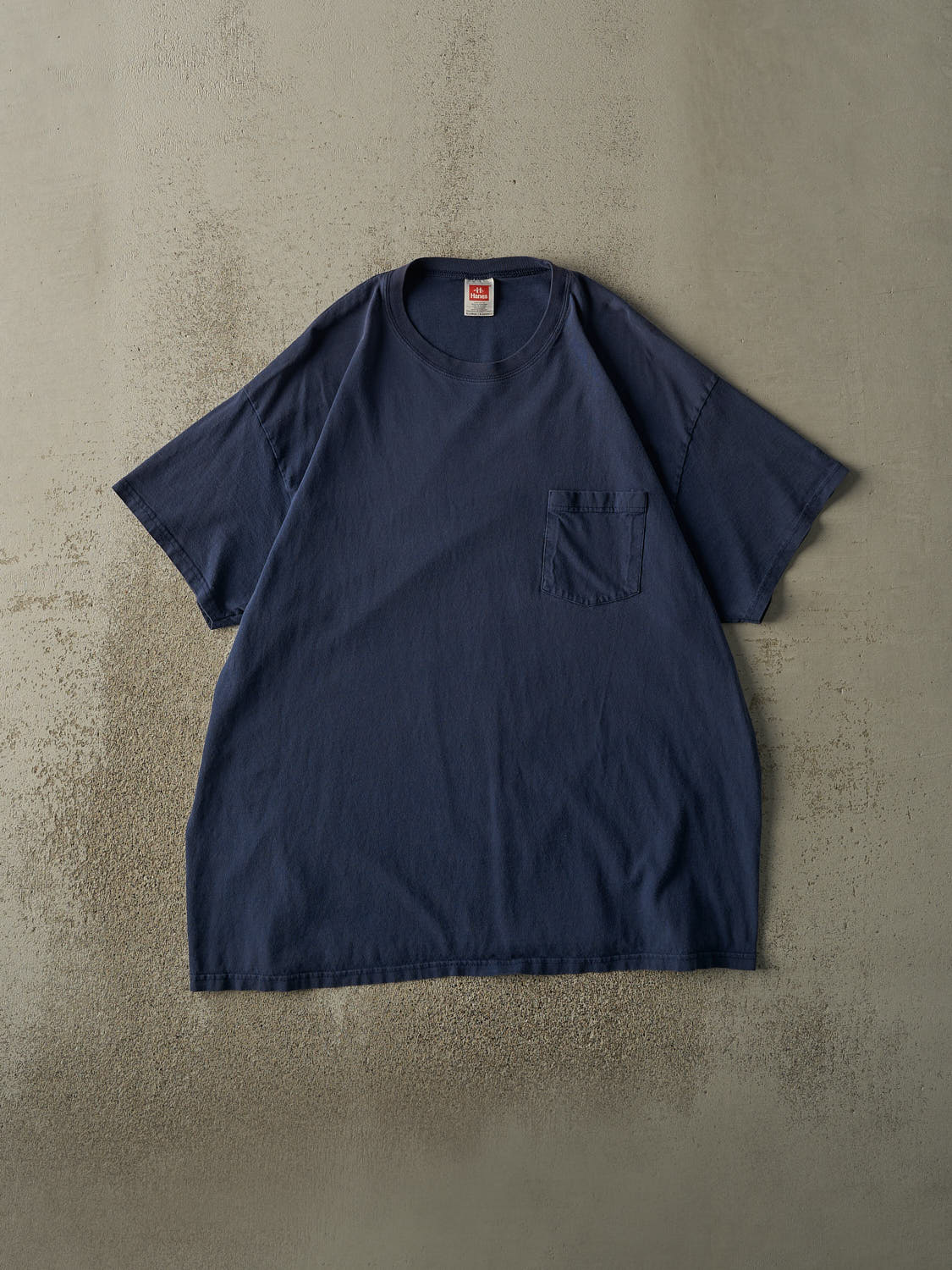 Vintage 90s Navy Blue Blank Pocket Tee (XL)