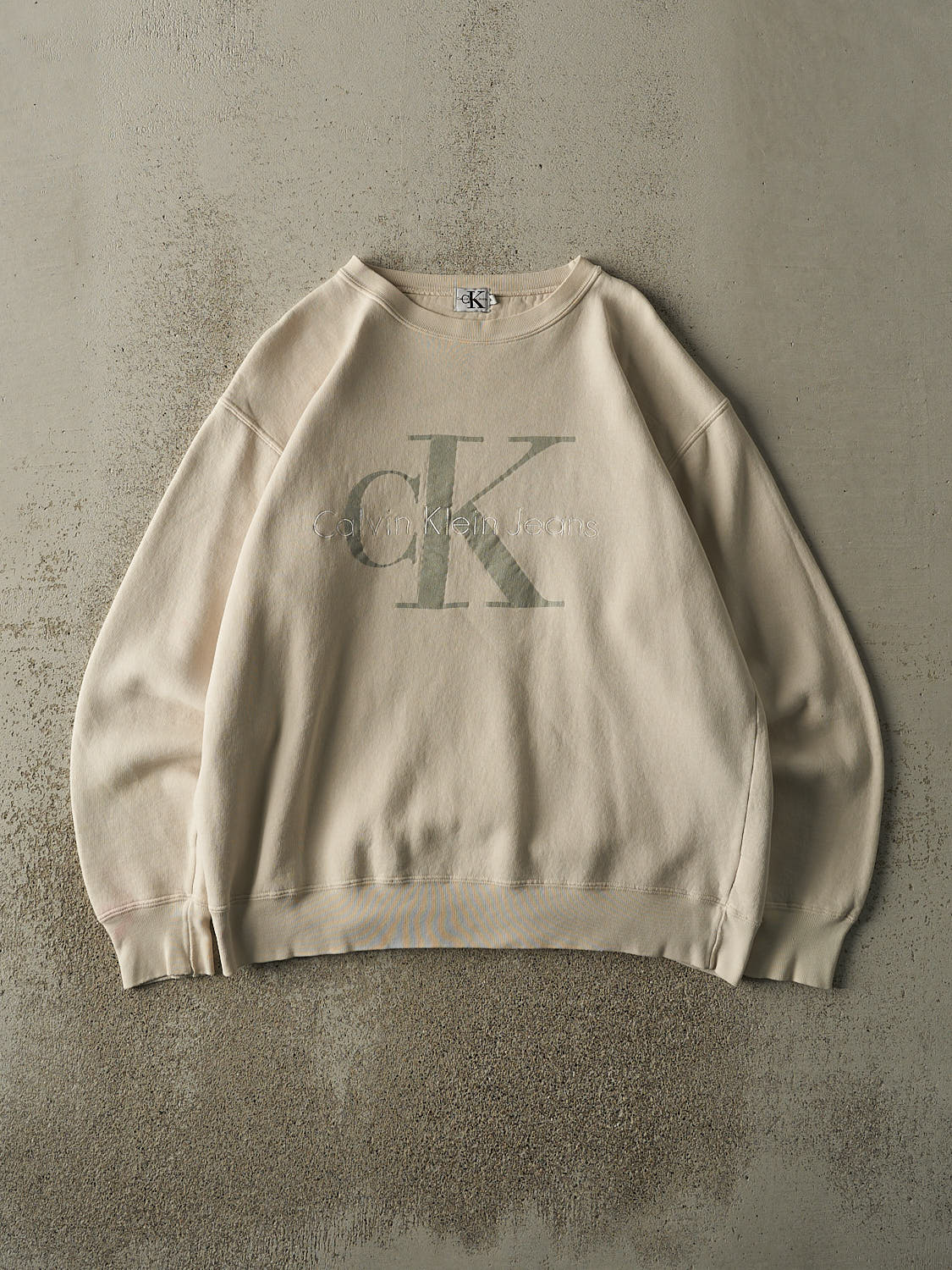 Vintage 90s Beige Calvin Klein Jeans Crewneck (M/L)
