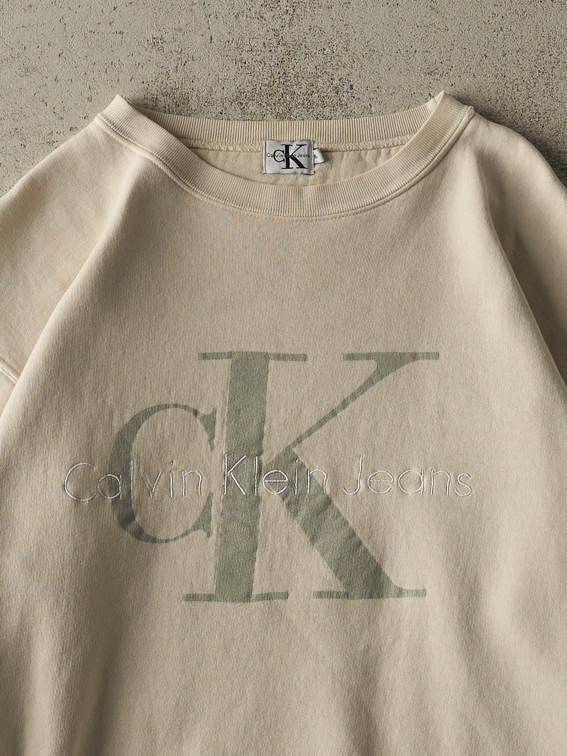 Vintage 90s Beige Calvin Klein Jeans Crewneck (M/L)