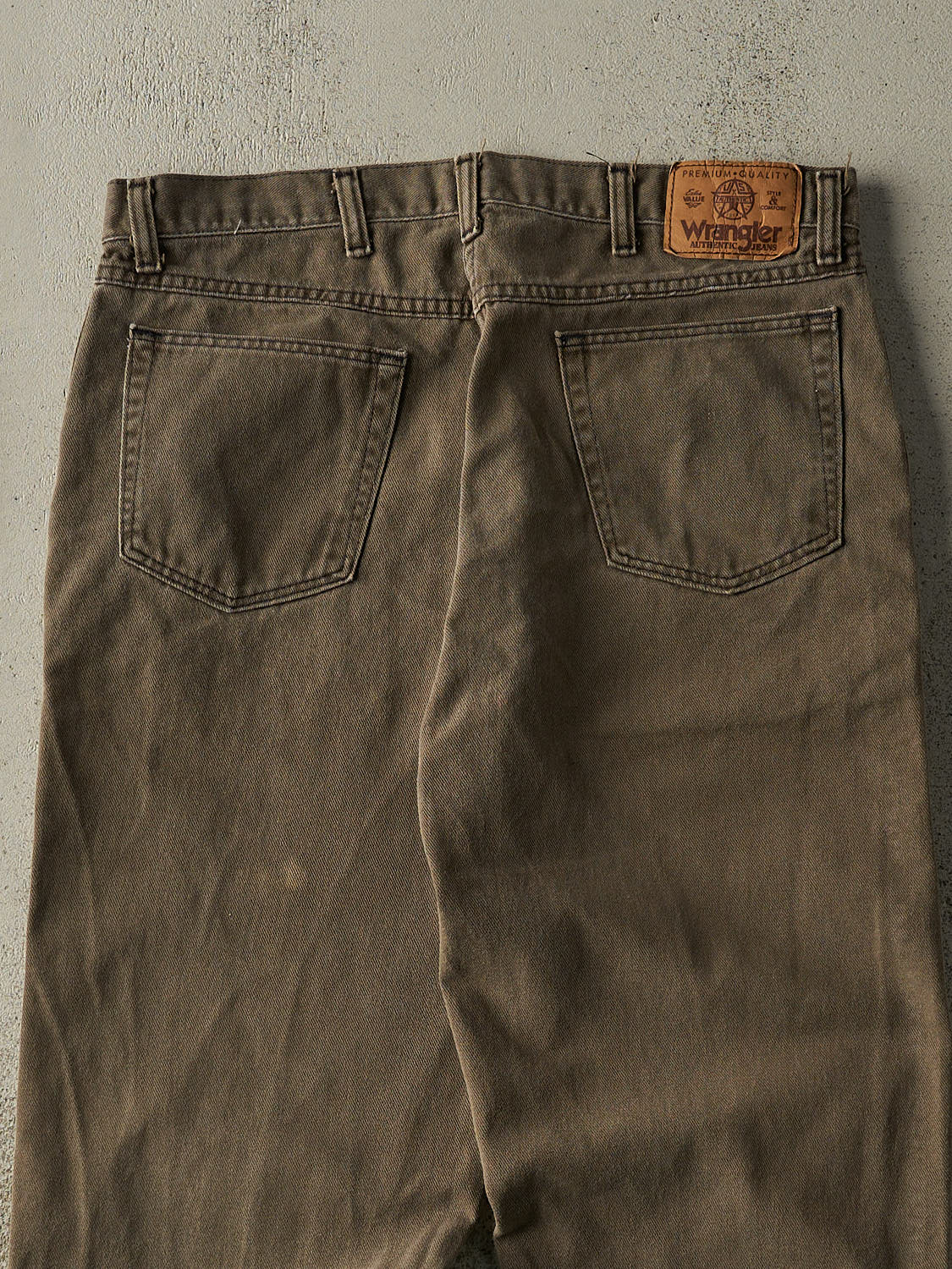 Vintage 90s Washed Brown Wrangler Denim Pants (32.5x29.5)