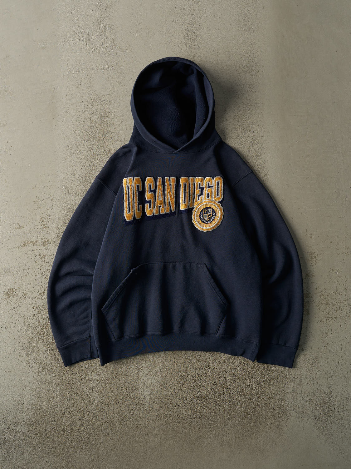 Vintage 90s Navy Blue UC San Diego Embroidered Hoodie (M)