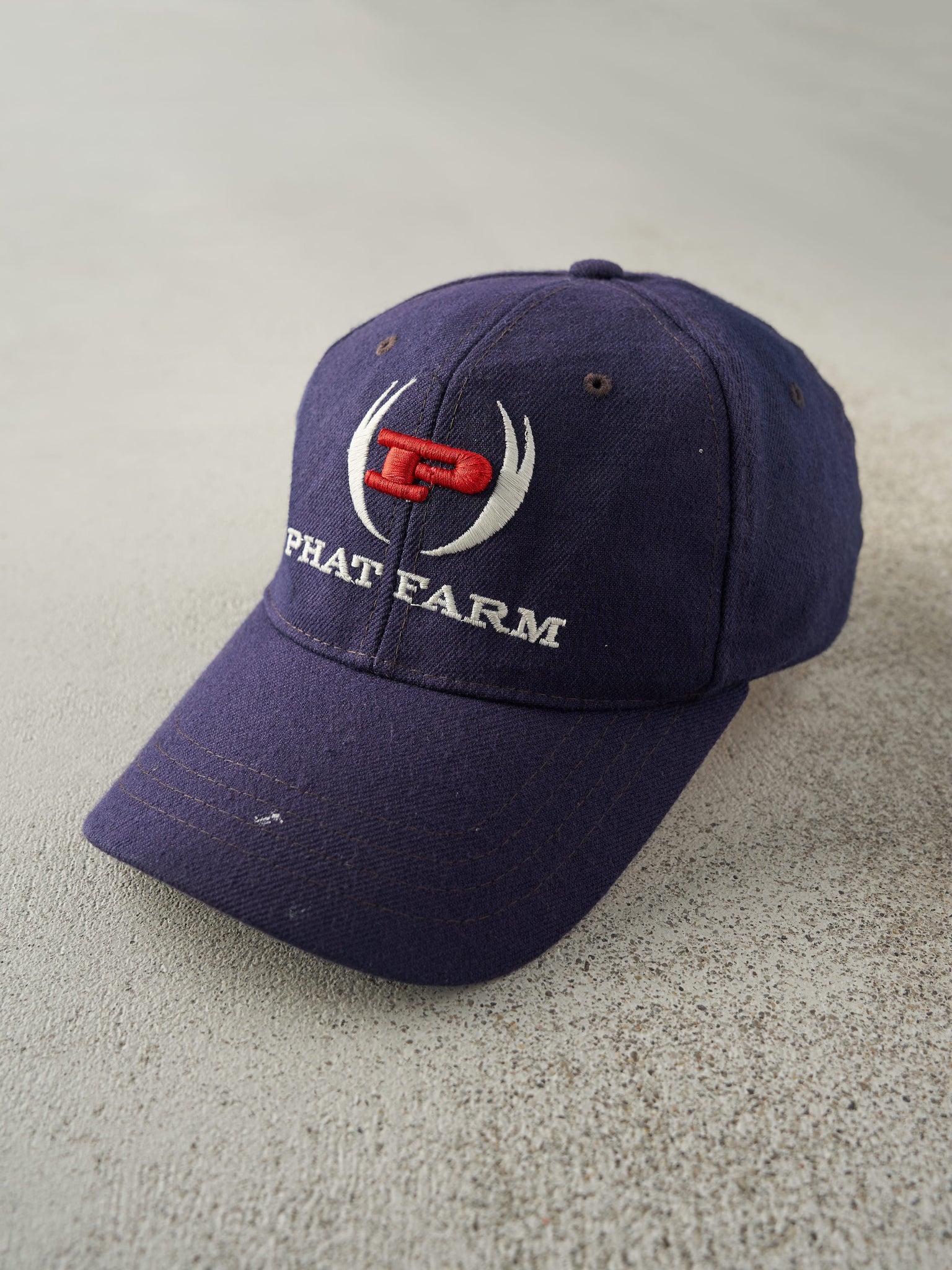 Vintage Y2K Navy Blue Phat Farm Flex Fit Hat (S/M)