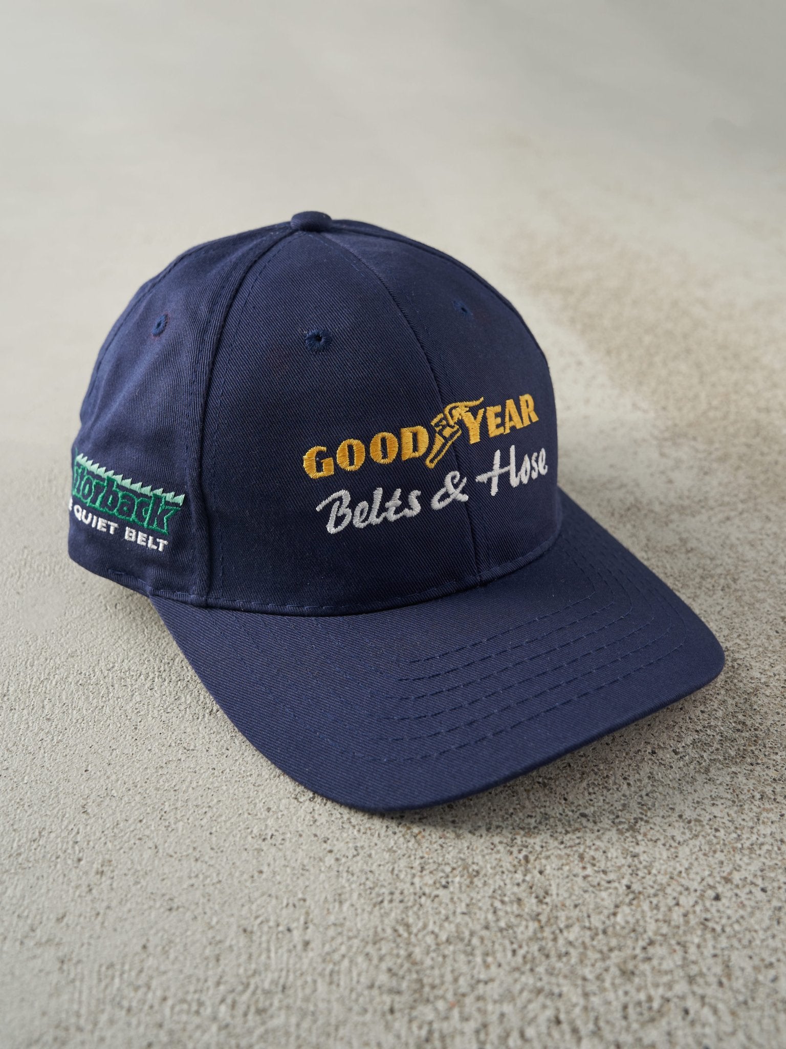 Vintage Y2K Navy Blue Embroidered Goodyear Nascar Racing Velcro Hat