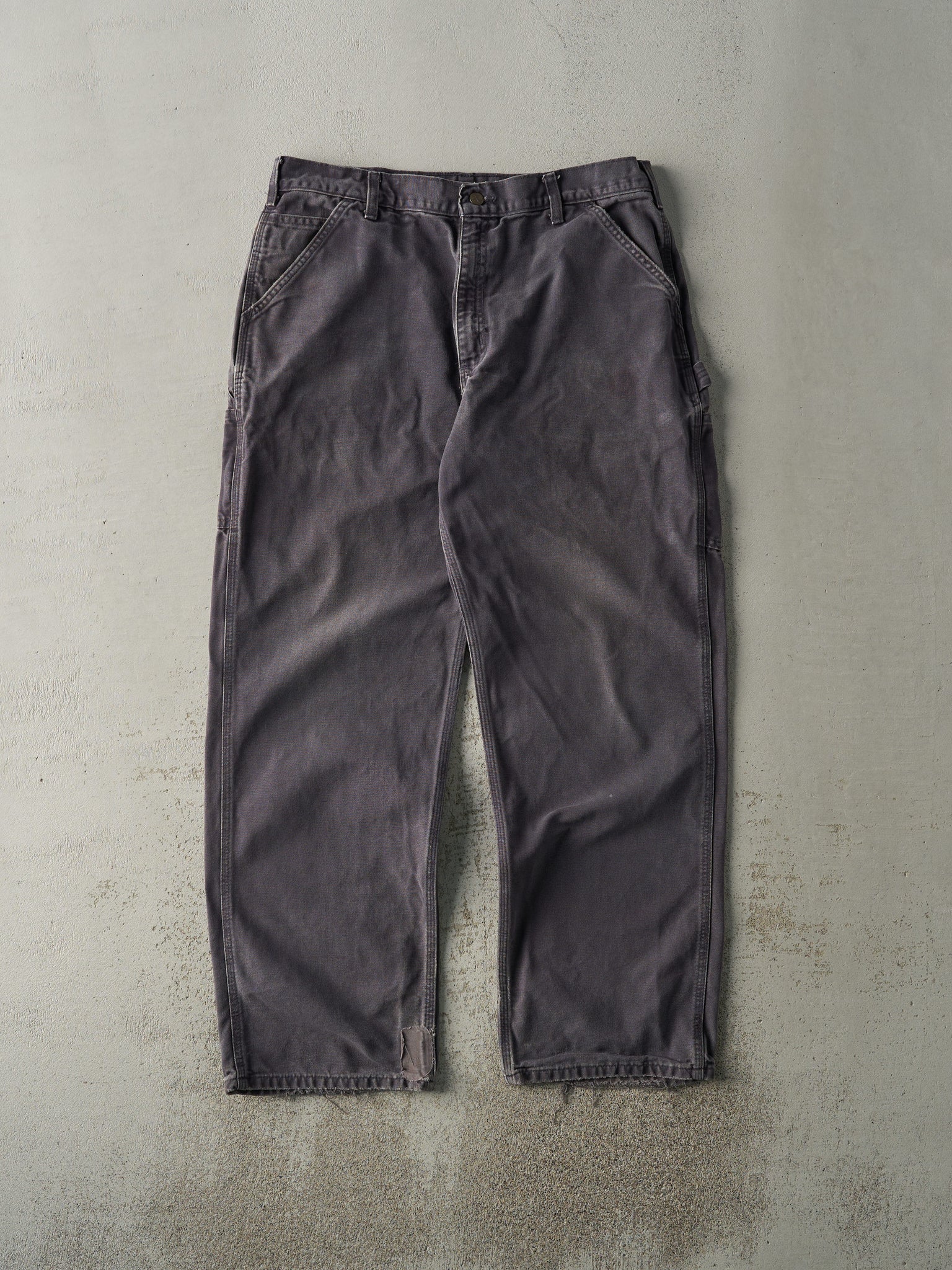 Vintage 90s Dark Grey Dungaree Fit Carhartt Carpenter Pants (36x31)