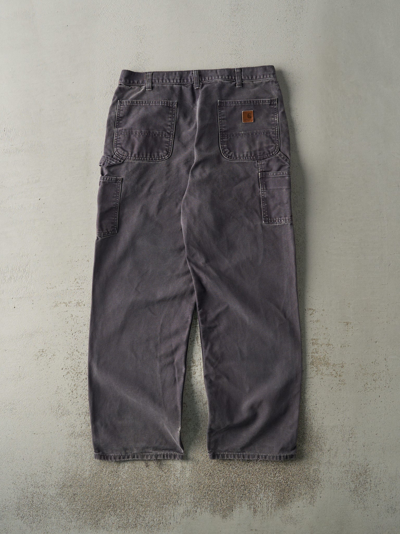 Vintage 90s Dark Grey Dungaree Fit Carhartt Carpenter Pants (36x31)