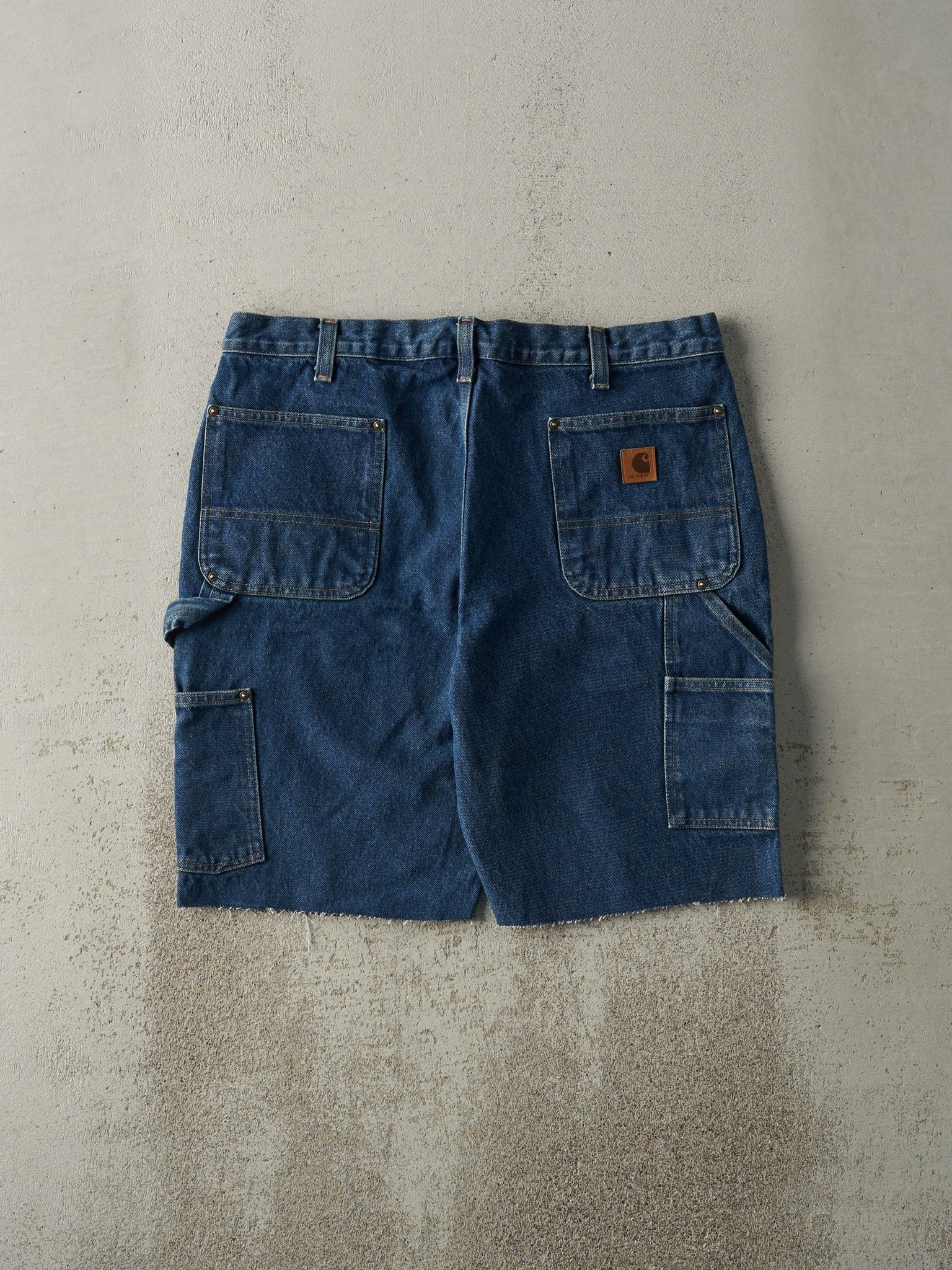 Vintage Y2K Dark Wash Carhartt Double Knee Cut Off Carpenter Jean