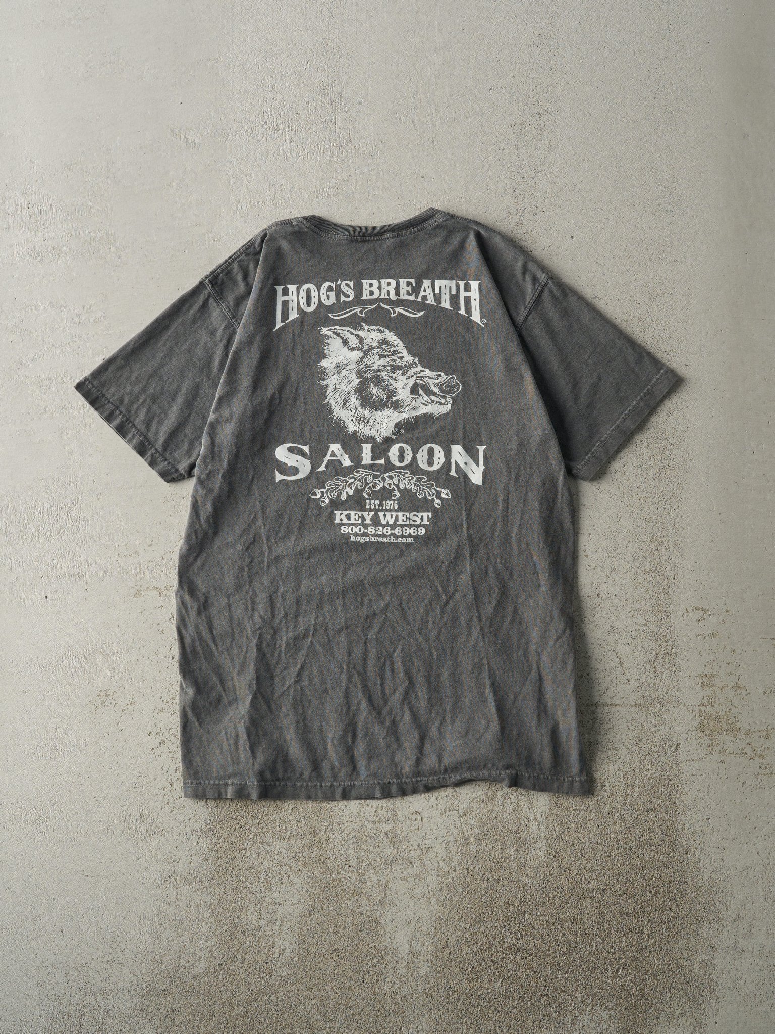 Vintage Y2K Grey Hogs Breath Saloon Tee (M)