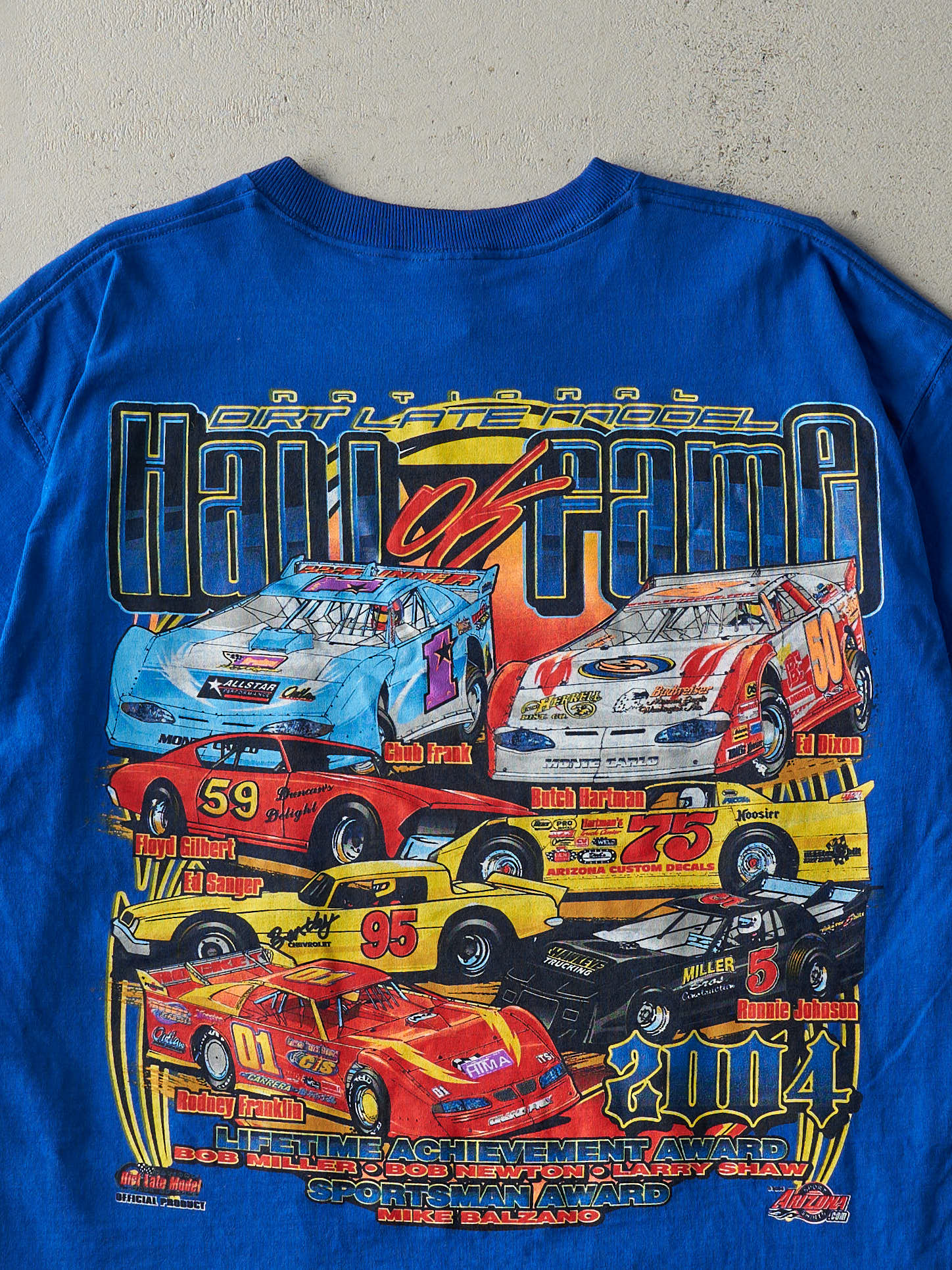 Vintage 04' Blue National Dirt Late Model Hall of Fame Tee (L)