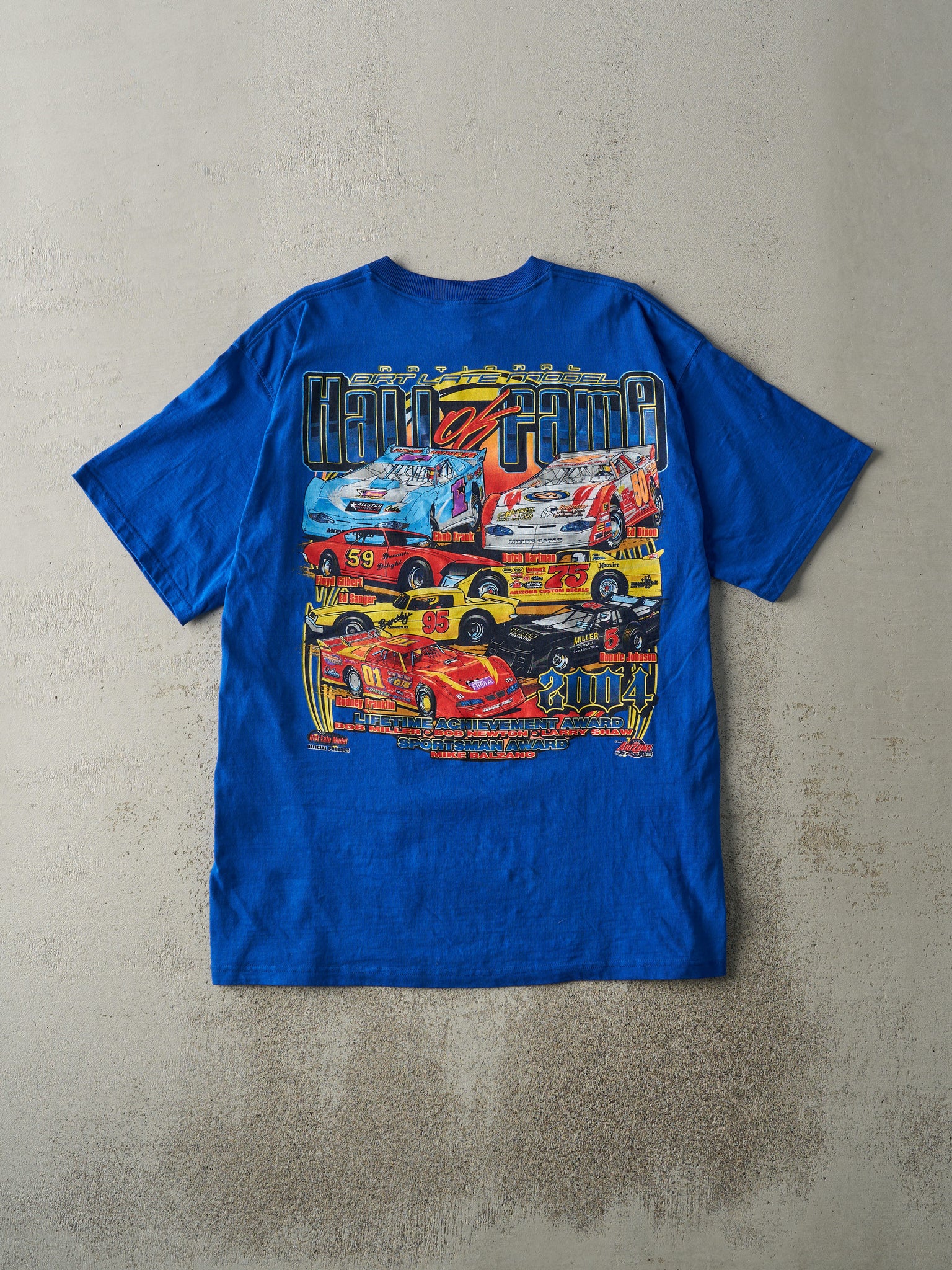 Vintage 04' Blue National Dirt Late Model Hall of Fame Tee (L)