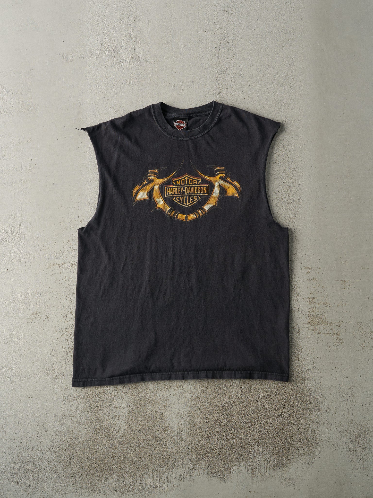 Vintage 06' Black El Paso, Texas Harley Davidson Cut Off Tee (L)