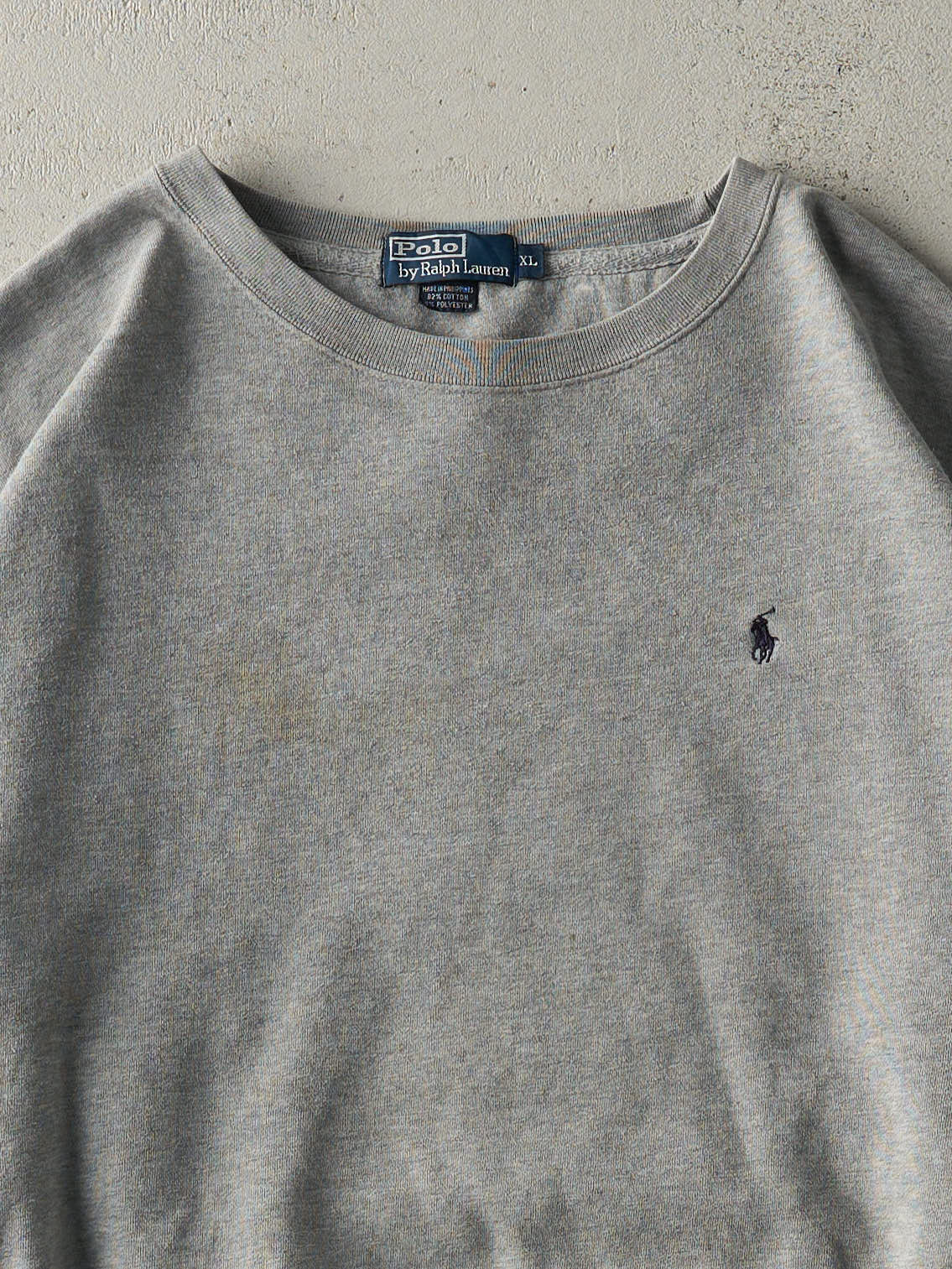 Vintage 90s Grey Polo by Ralph Lauren Embroidered Boxy Crewneck (L/XL)