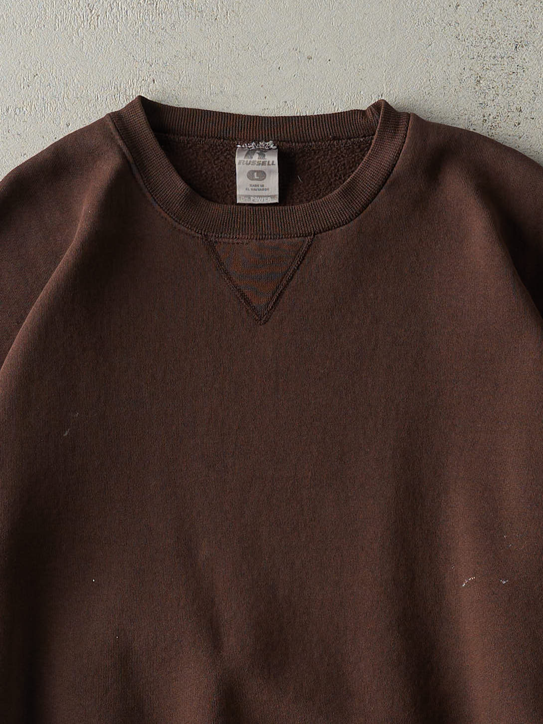 Vintage Y2K Brown Russell Athletic Blank Crewneck (L)