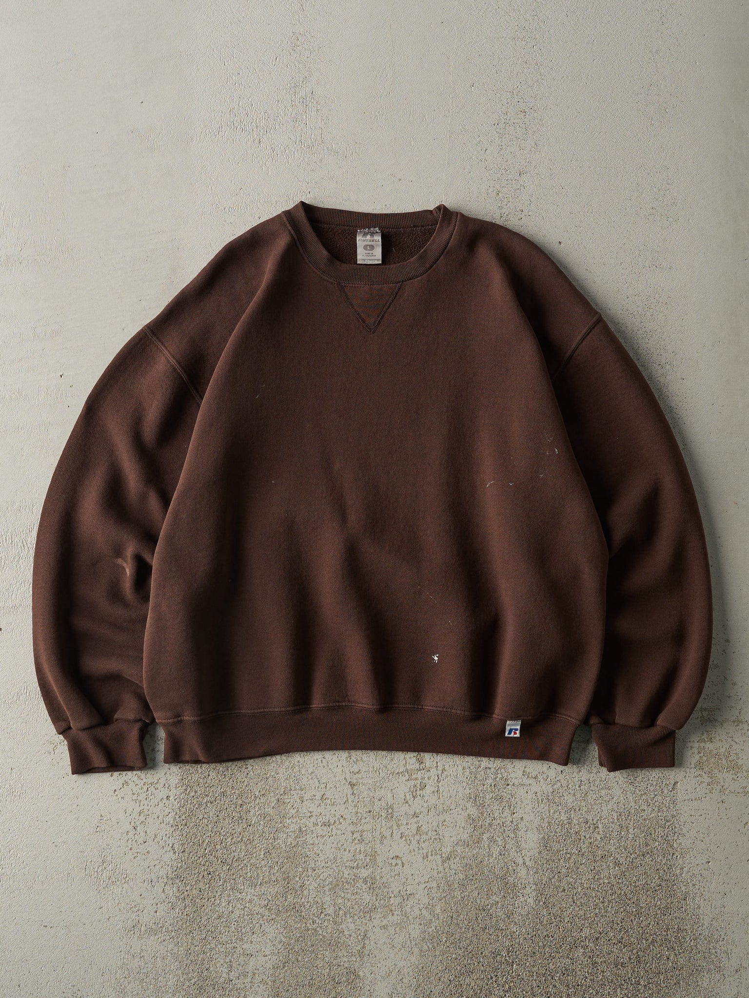 Vintage Y2K Brown Russell Athletic Blank Crewneck (L)