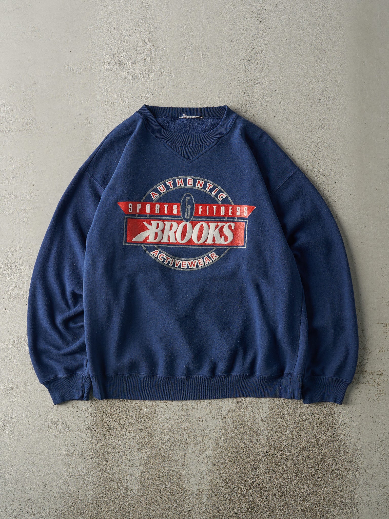 Vintage 90s Navy Blue Brooks Activewear Crewneck (L)