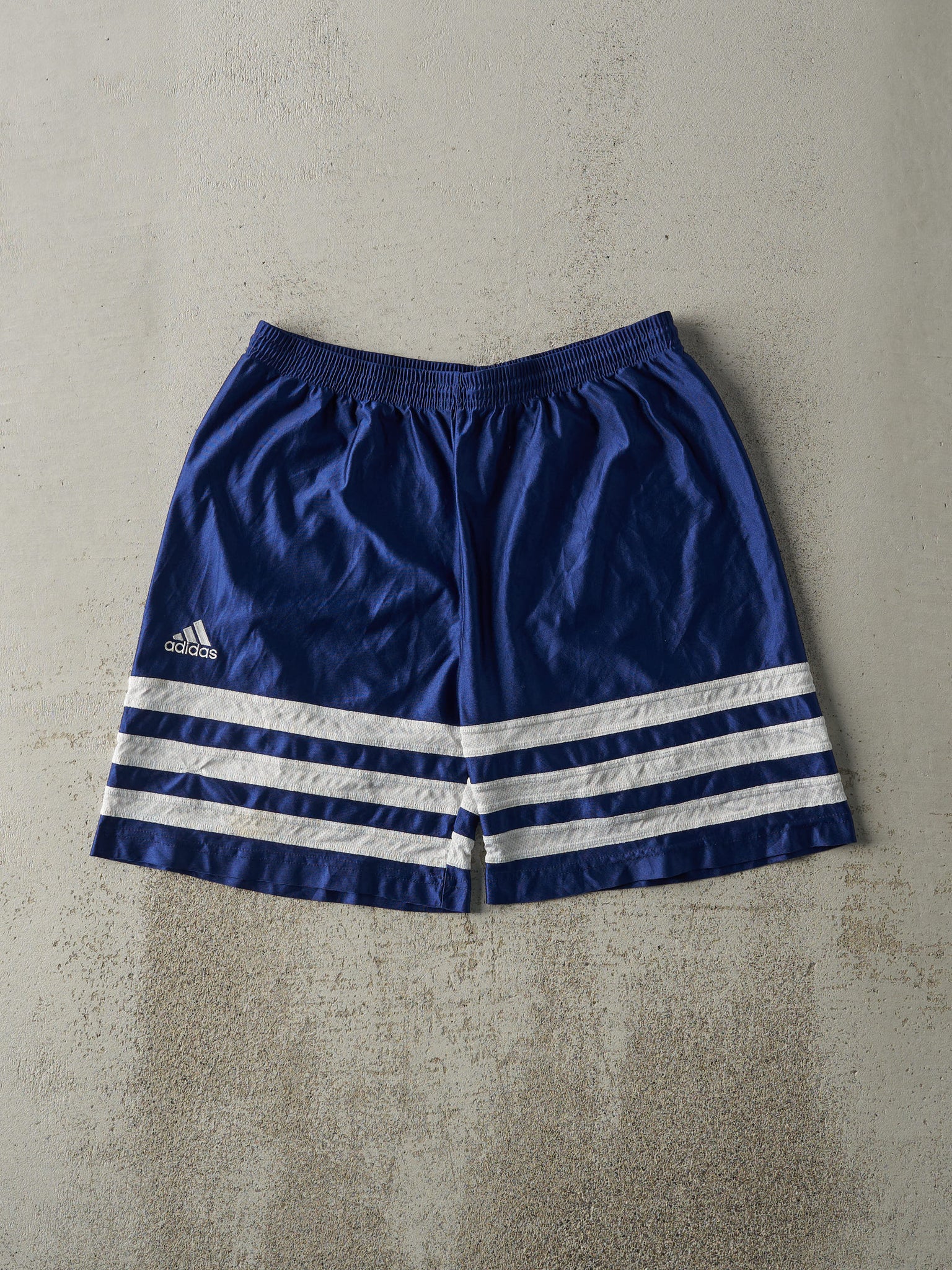 Vintage 90s Navy Blue Adidas Track Shorts (31x6.5)