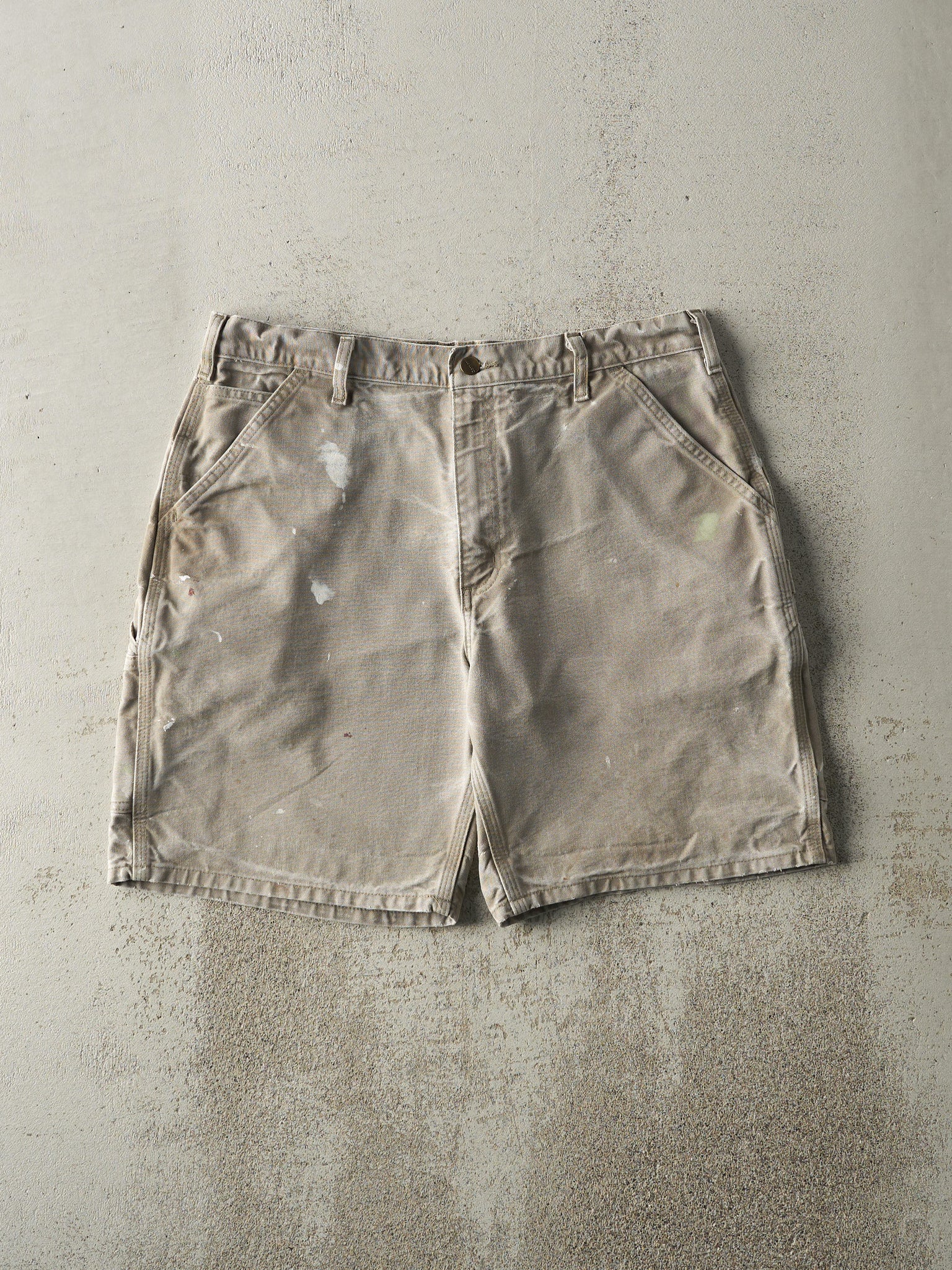 Vintage 90s Beige Carhartt Carpenter Shorts (35.5x9)