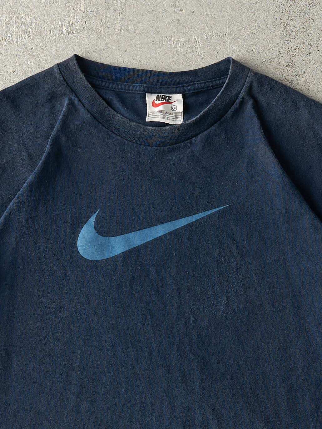 Vintage 90s Navy Blue Nike Swoosh Tee (XL)