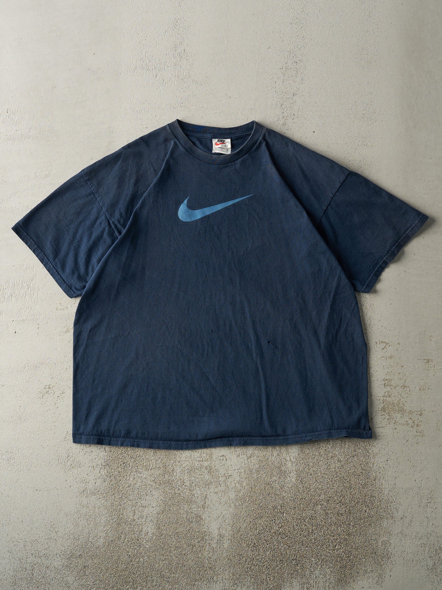 Vintage 90s Navy Blue Nike Swoosh Tee (XL)