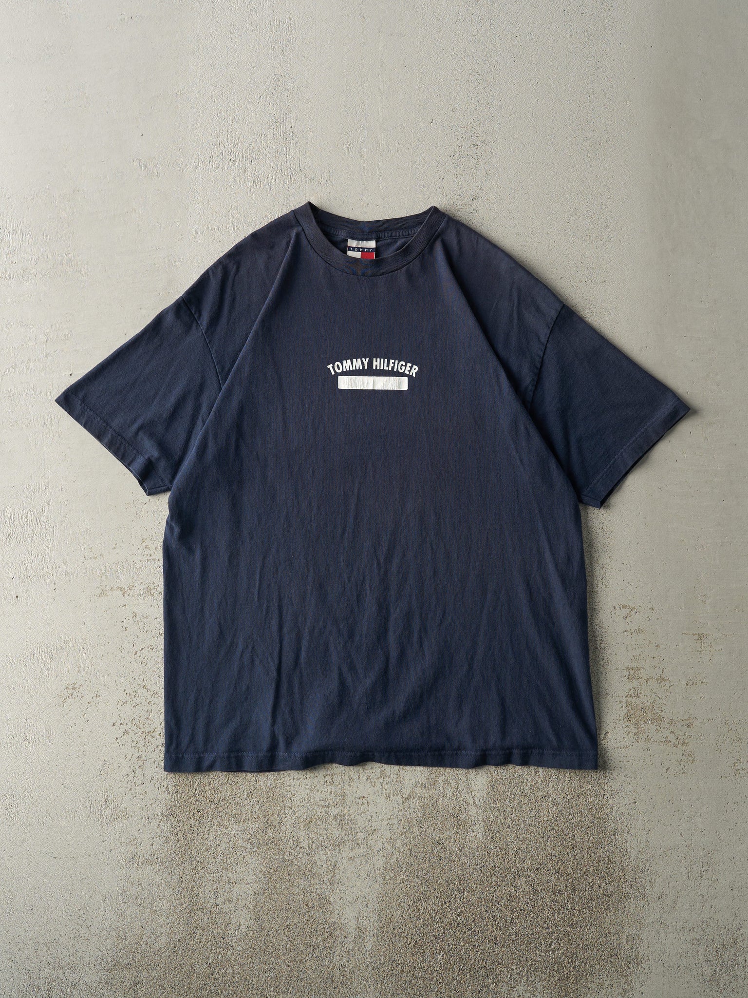 Vintage 90s Navy Blue Tommy Hilfiger Tee (L/XL)