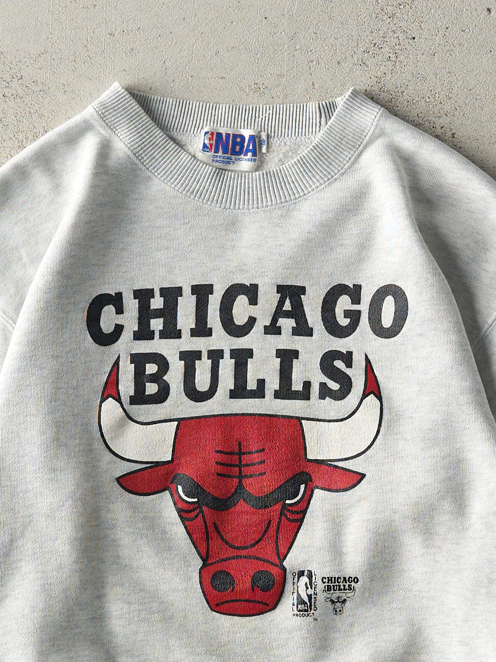 Vintage 90s Heather Grey Chicago Bulls Crewneck (XS)