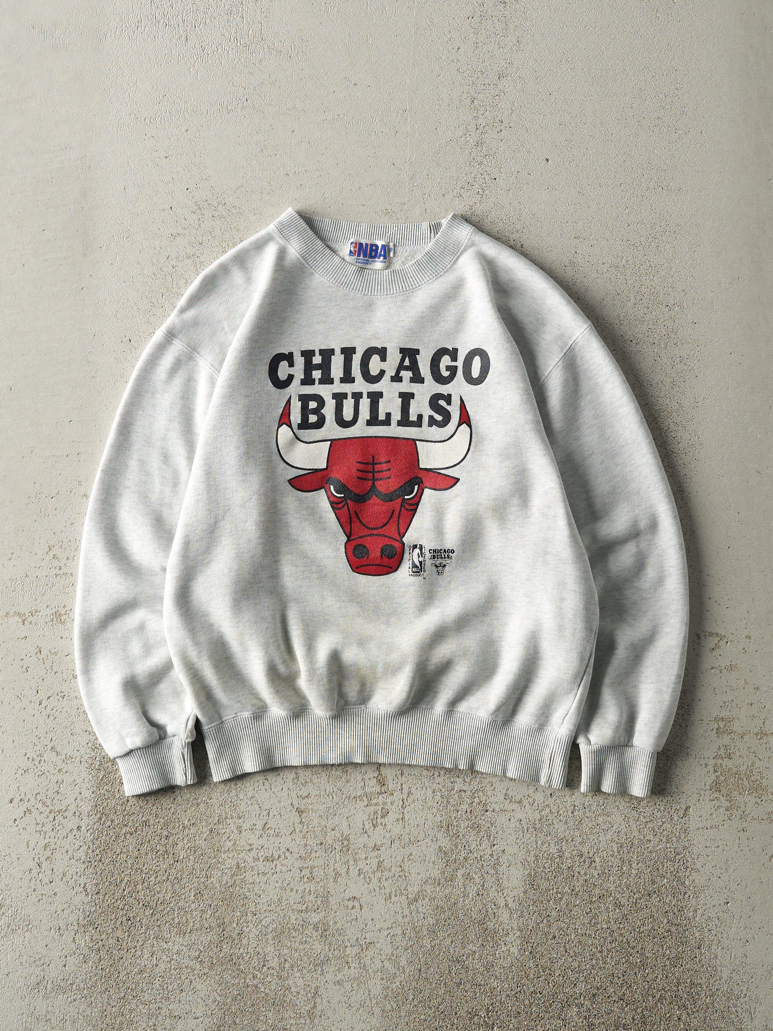 Vintage 90s Heather Grey Chicago Bulls Crewneck (XS)