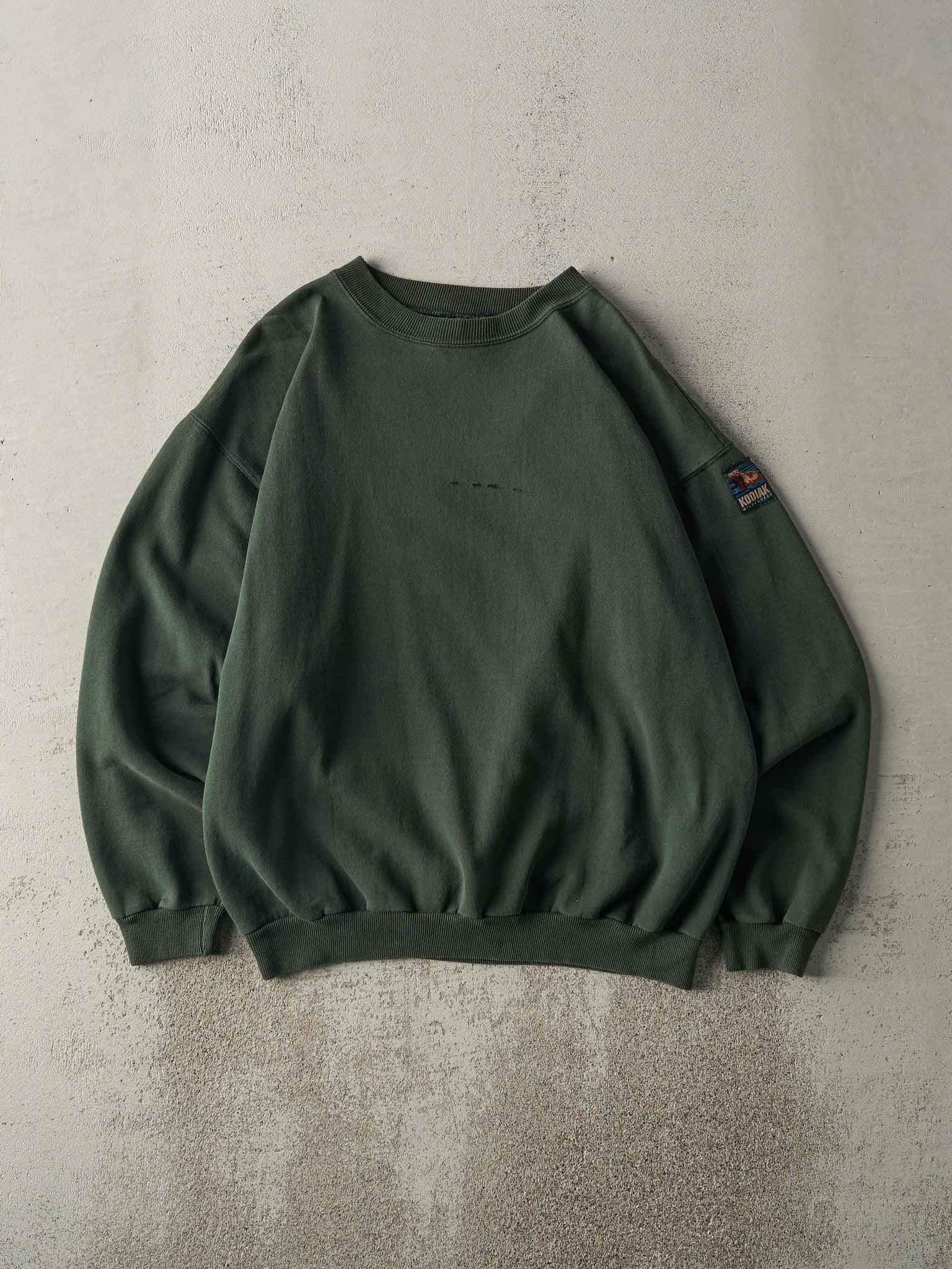 Vintage Y2K Forest Green Kodiak Blank Crewneck (L)