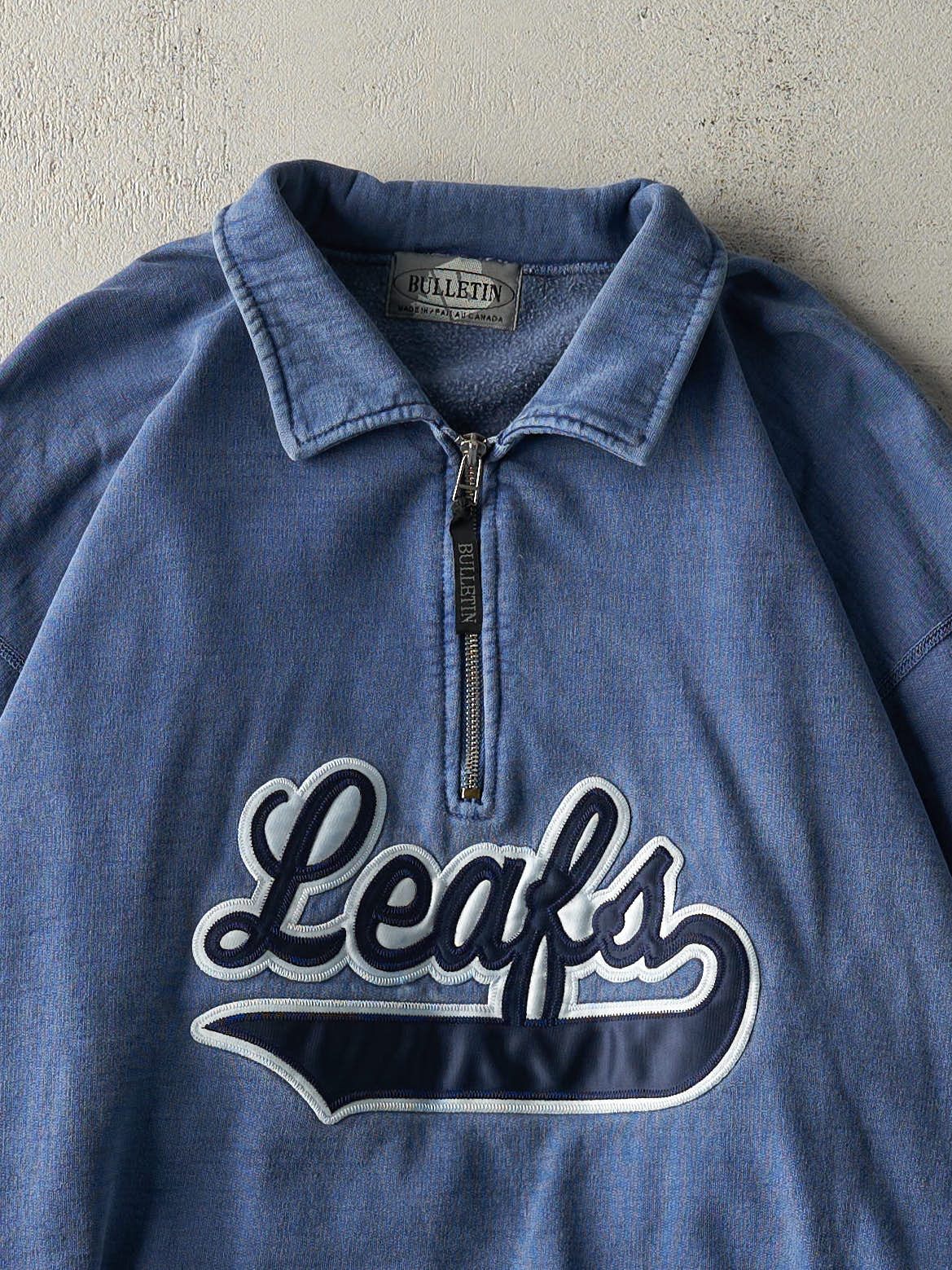 Vintage 90s Blue Toronto Maple Leafs Quarter Zip Sweatshirt (L/XL)