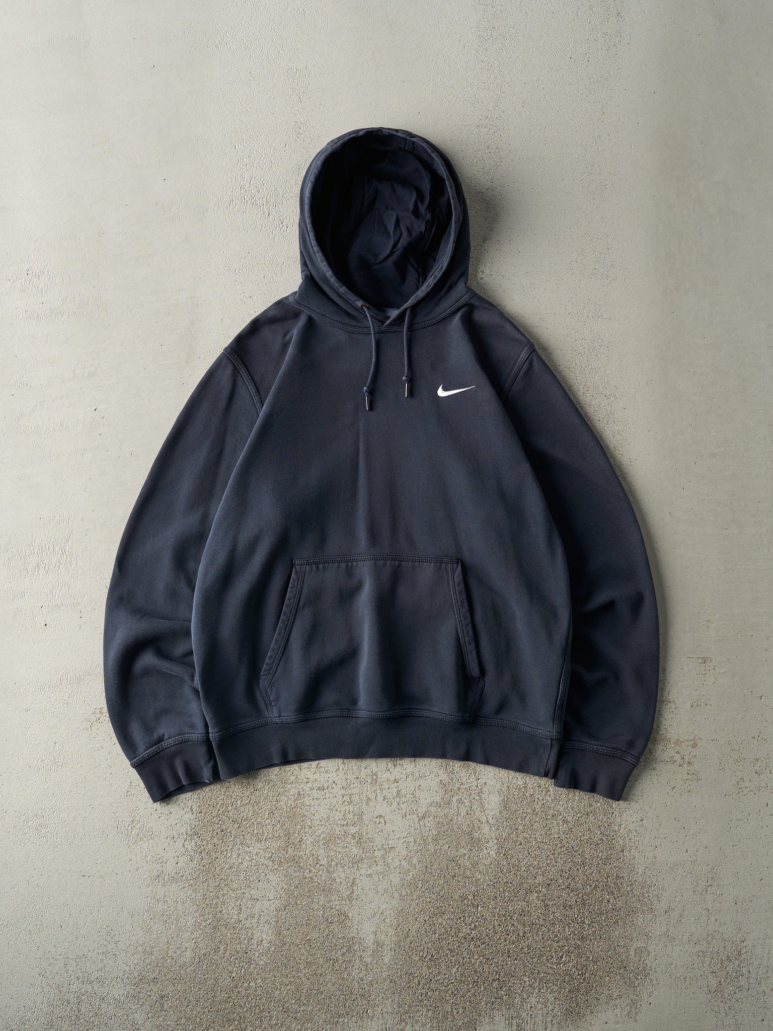 Vintage Y2K Navy Blue Nike Embroidered Swoosh Hoodie (L)