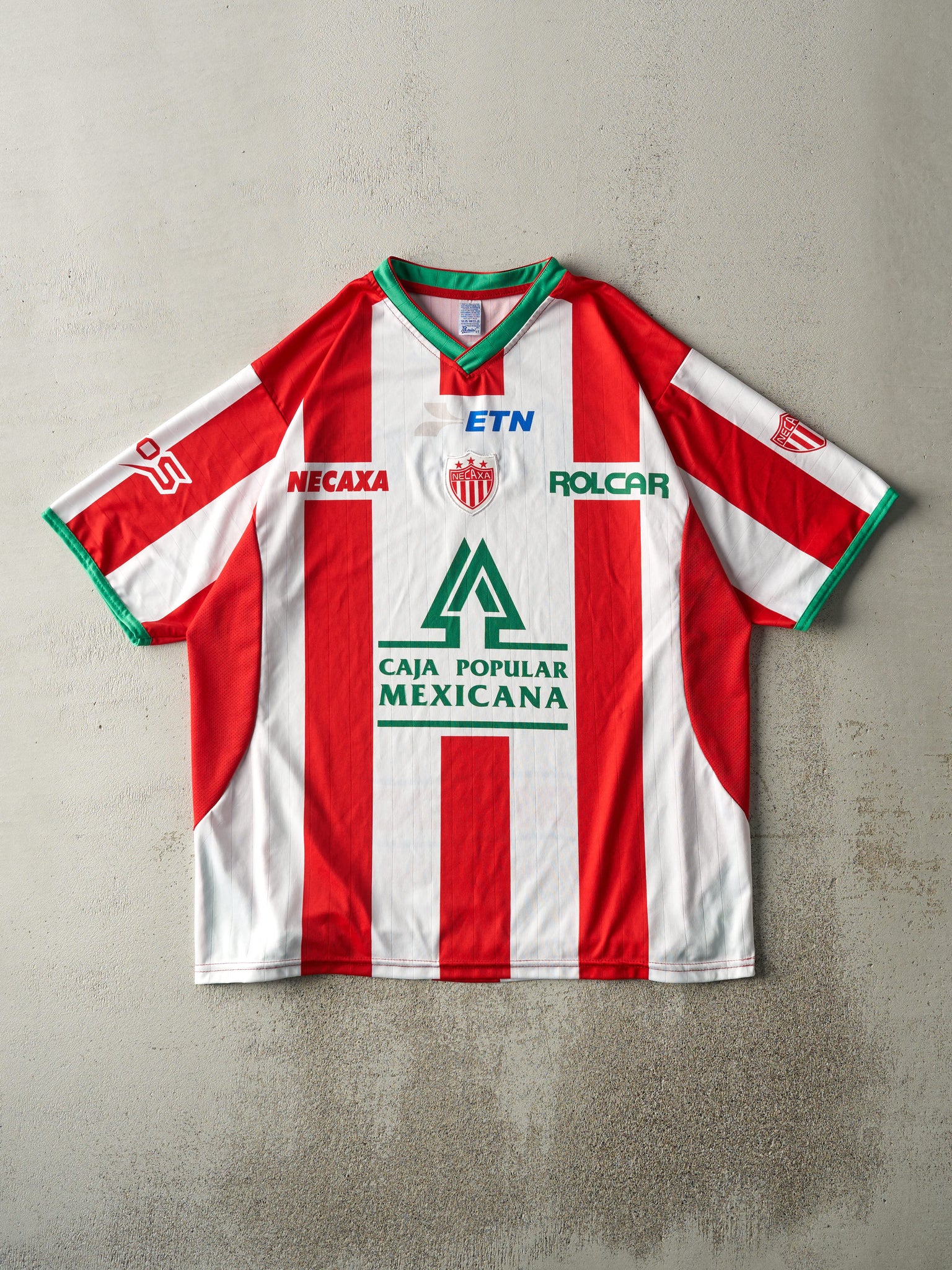 Vintage 90s White & Red Mexicana Necaxa Soccer Jersey (L/XL)