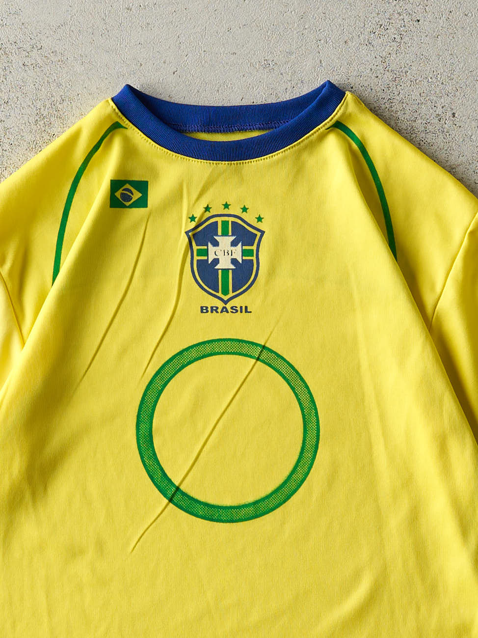 Vintage Y2K Yellow Brasil Soccer Jersey (XS/S)