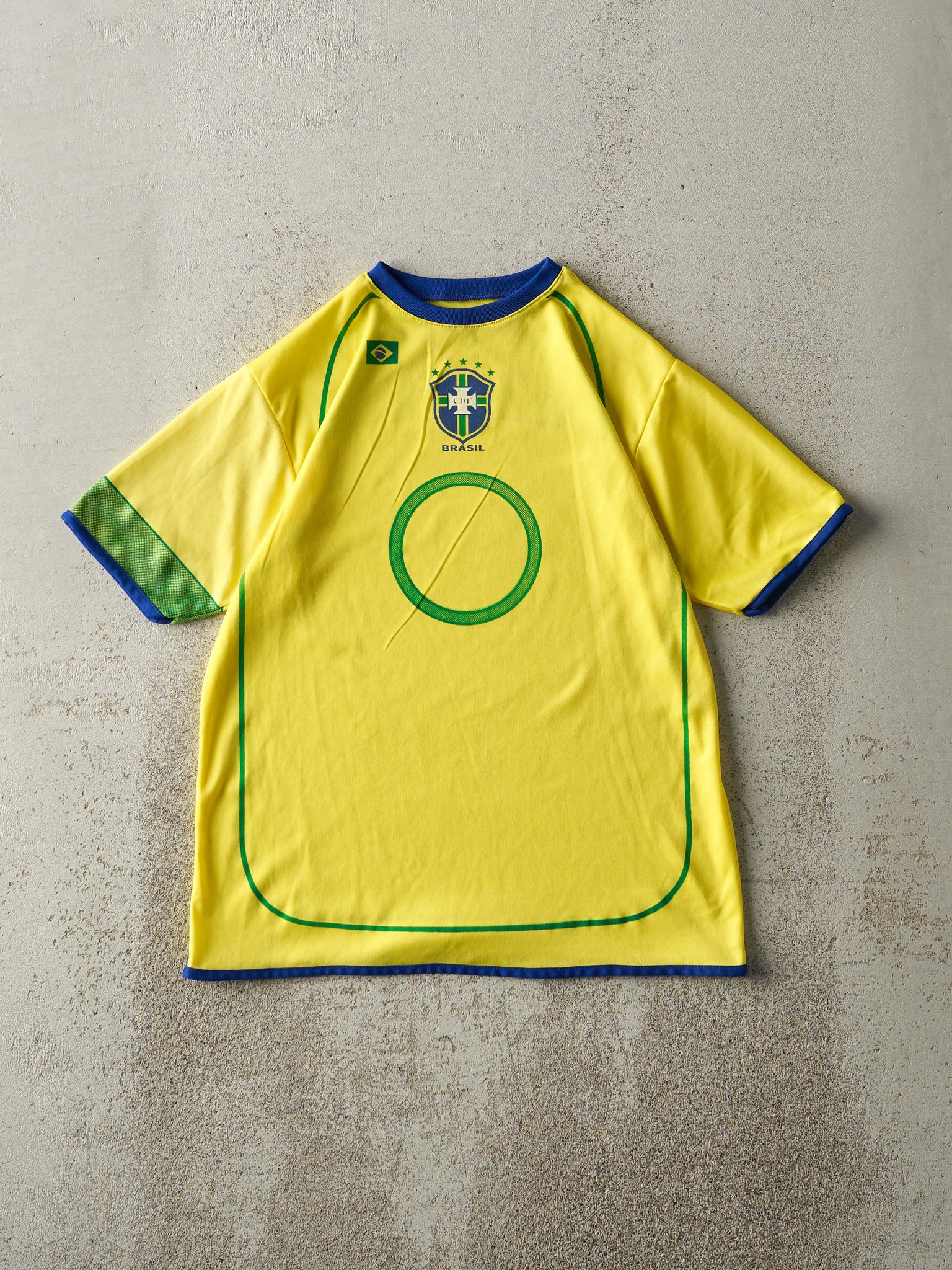 Vintage Y2K Yellow Brasil Soccer Jersey (XS/S)