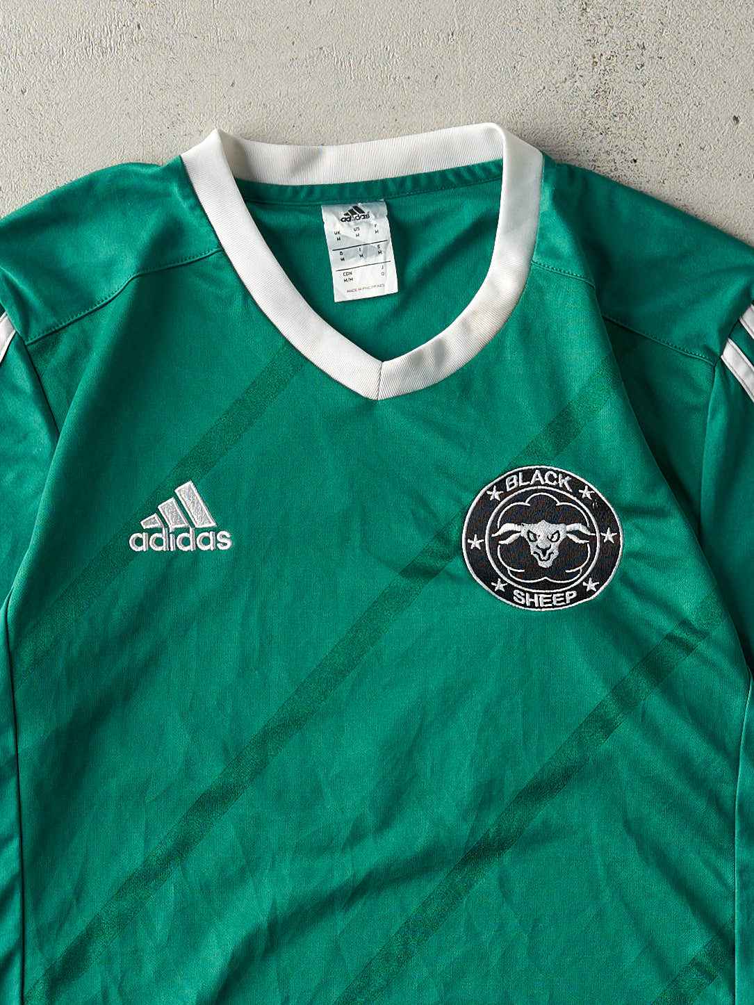 Vintage Y2K Green Adidas Black Sheep Soccer Jersey (M)