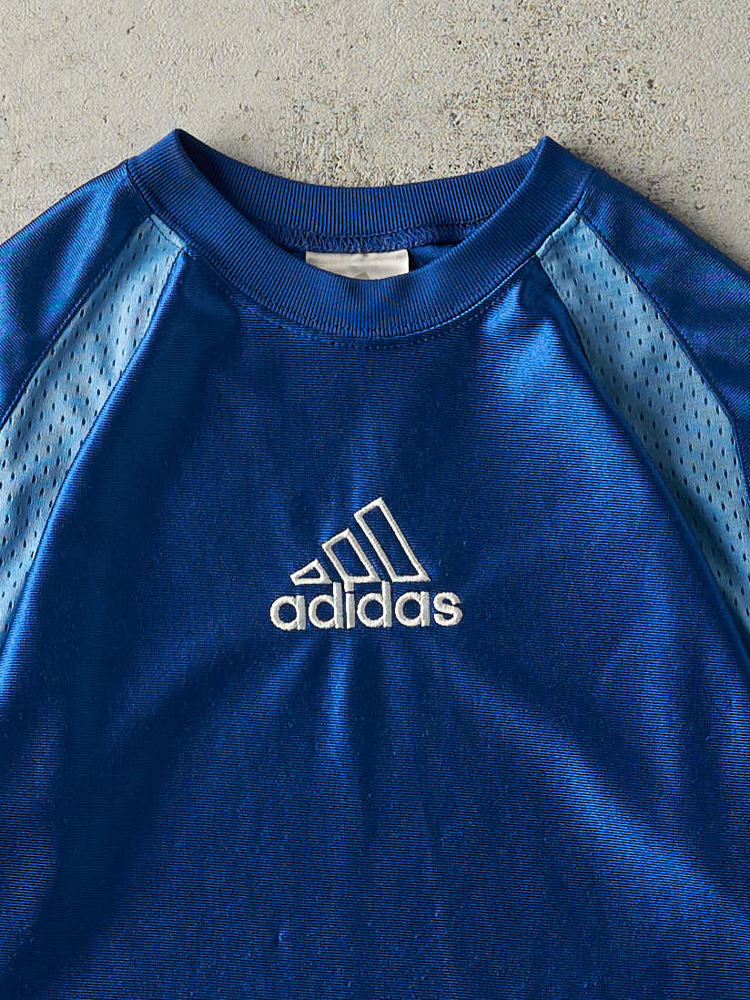 Vintage Y2K Blue Adidas Soccer Jersey (XS)