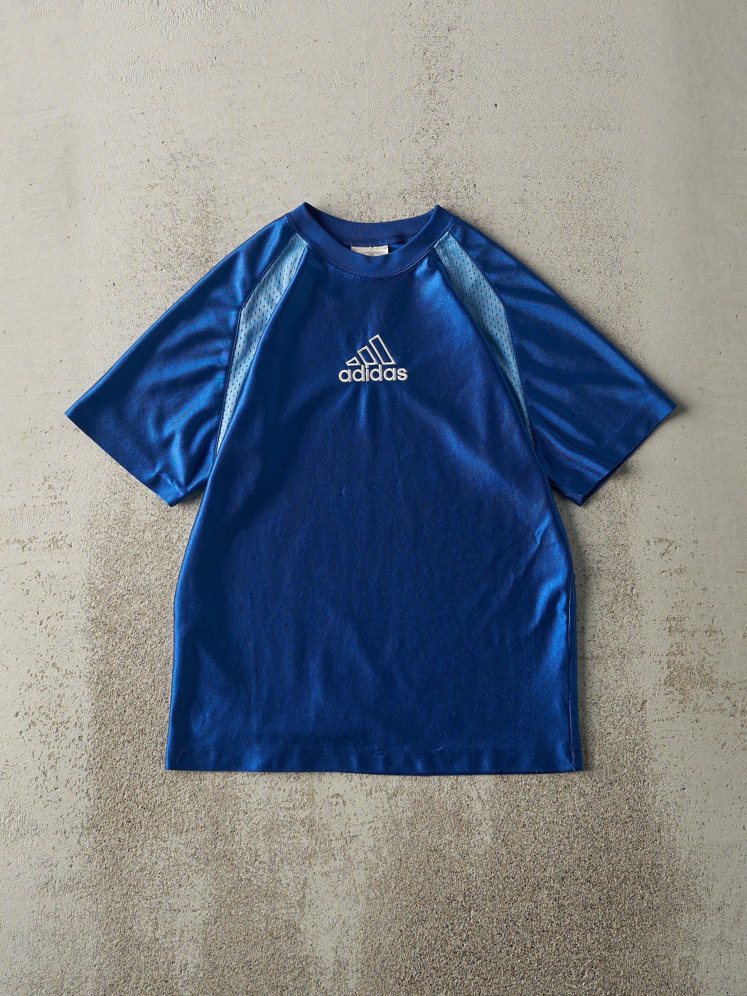 Vintage Y2K Blue Adidas Soccer Jersey (XS)