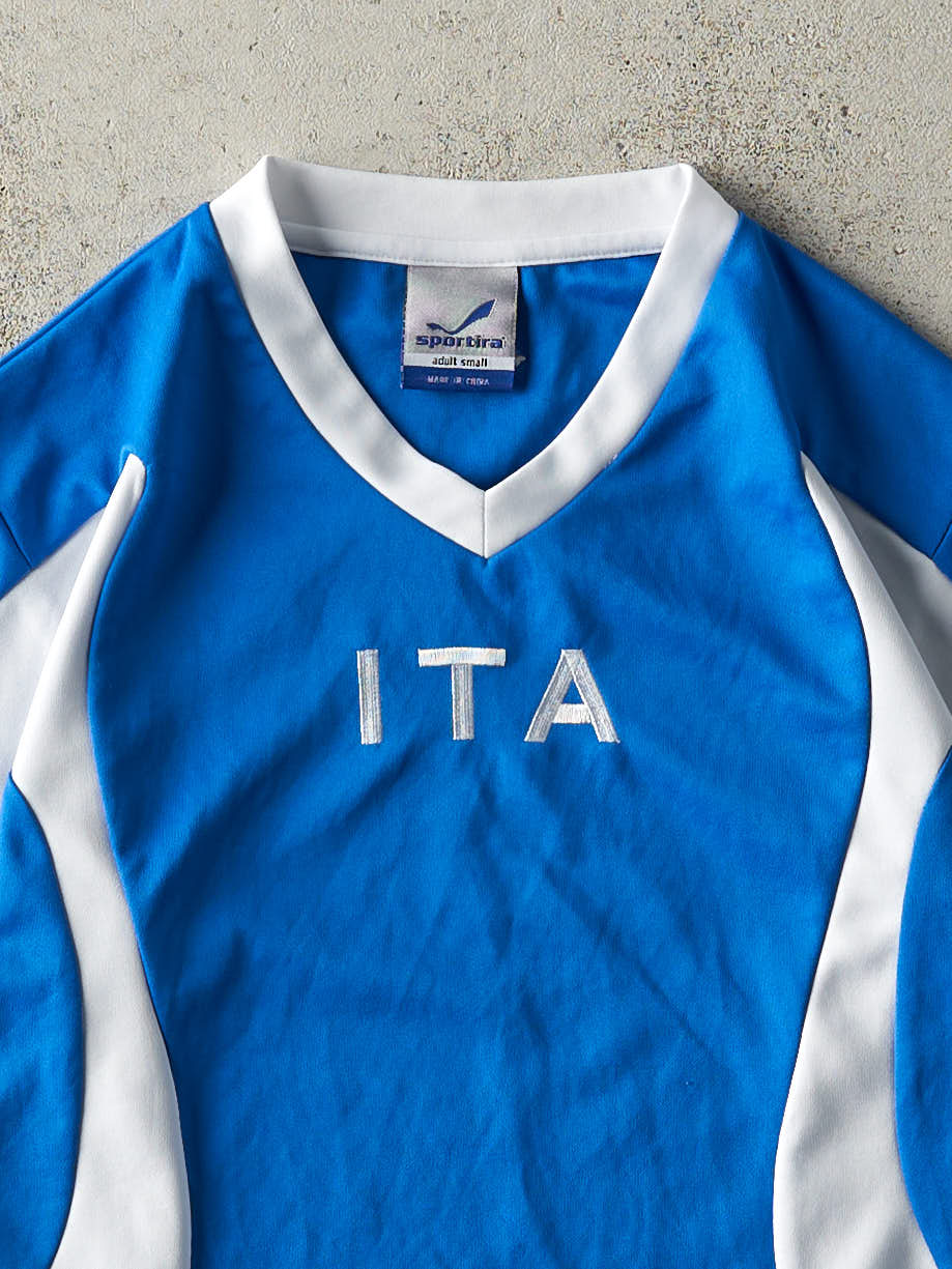 Vintage Y2K Blue Italia Soccer Jersey (S)