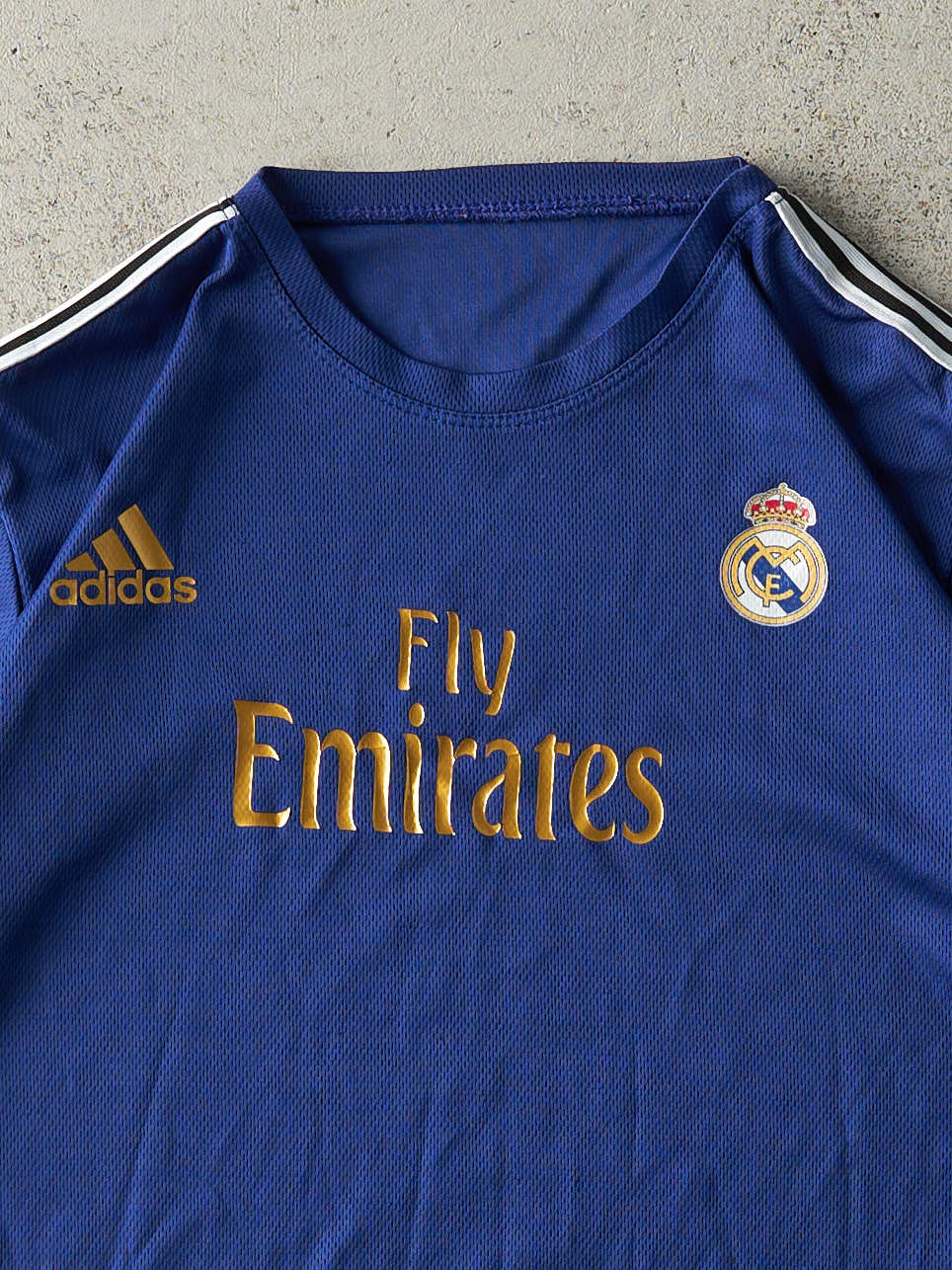 Vintage Y2K Navy Blue Real Madrid Adidas Soccer Jersey (M)