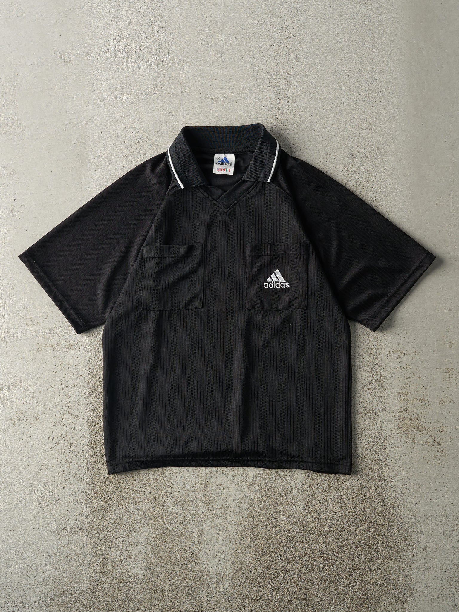 Vintage Y2K Black Adidas Soccer Jersey (S/M)