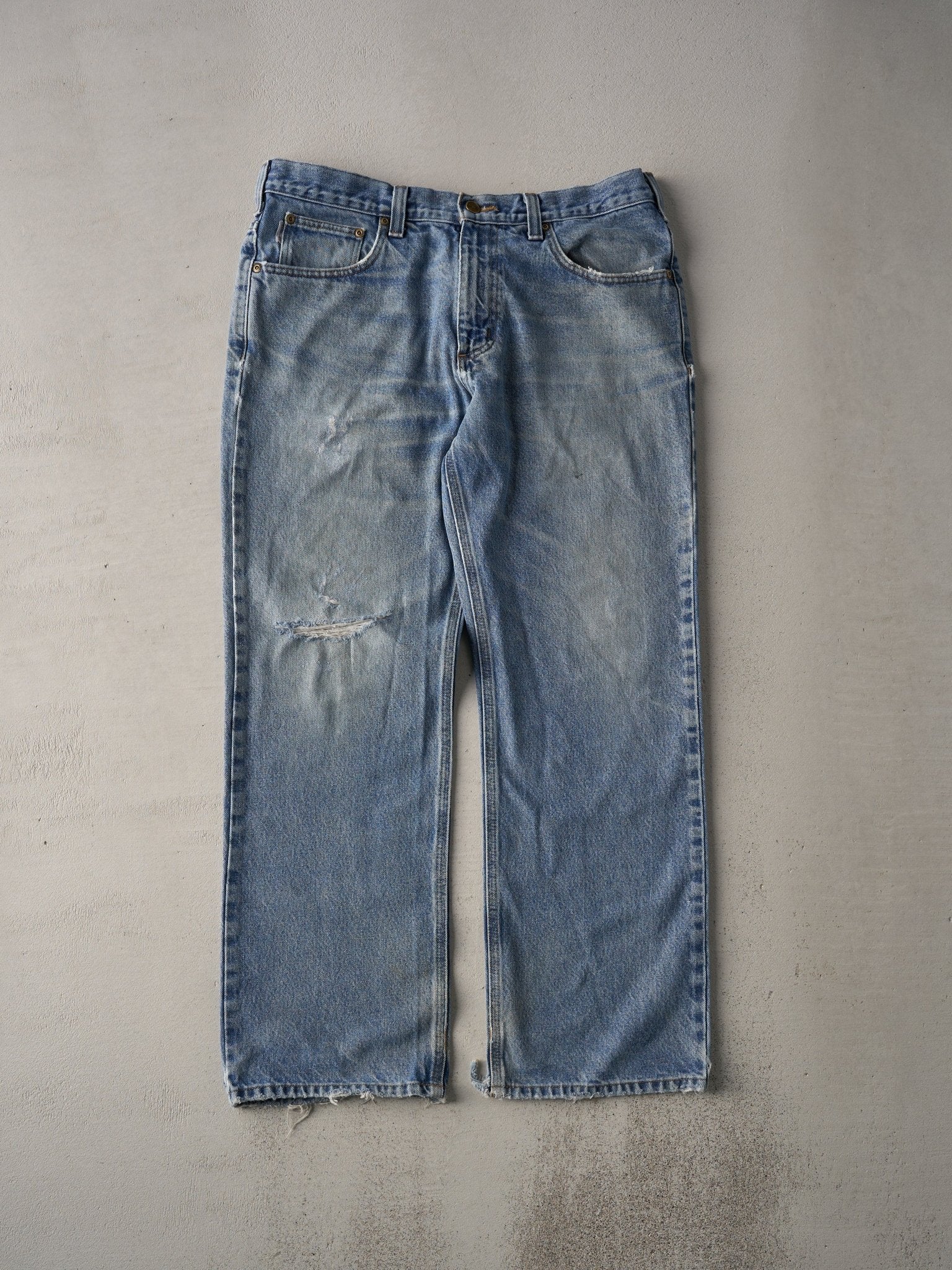 Vintage Light Wash Carhartt Loose Fit Jeans (35x30)