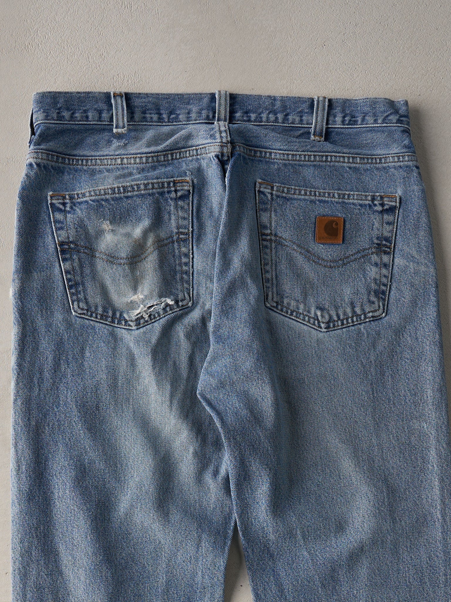 Vintage Light Wash Carhartt Loose Fit Jeans (35x30)
