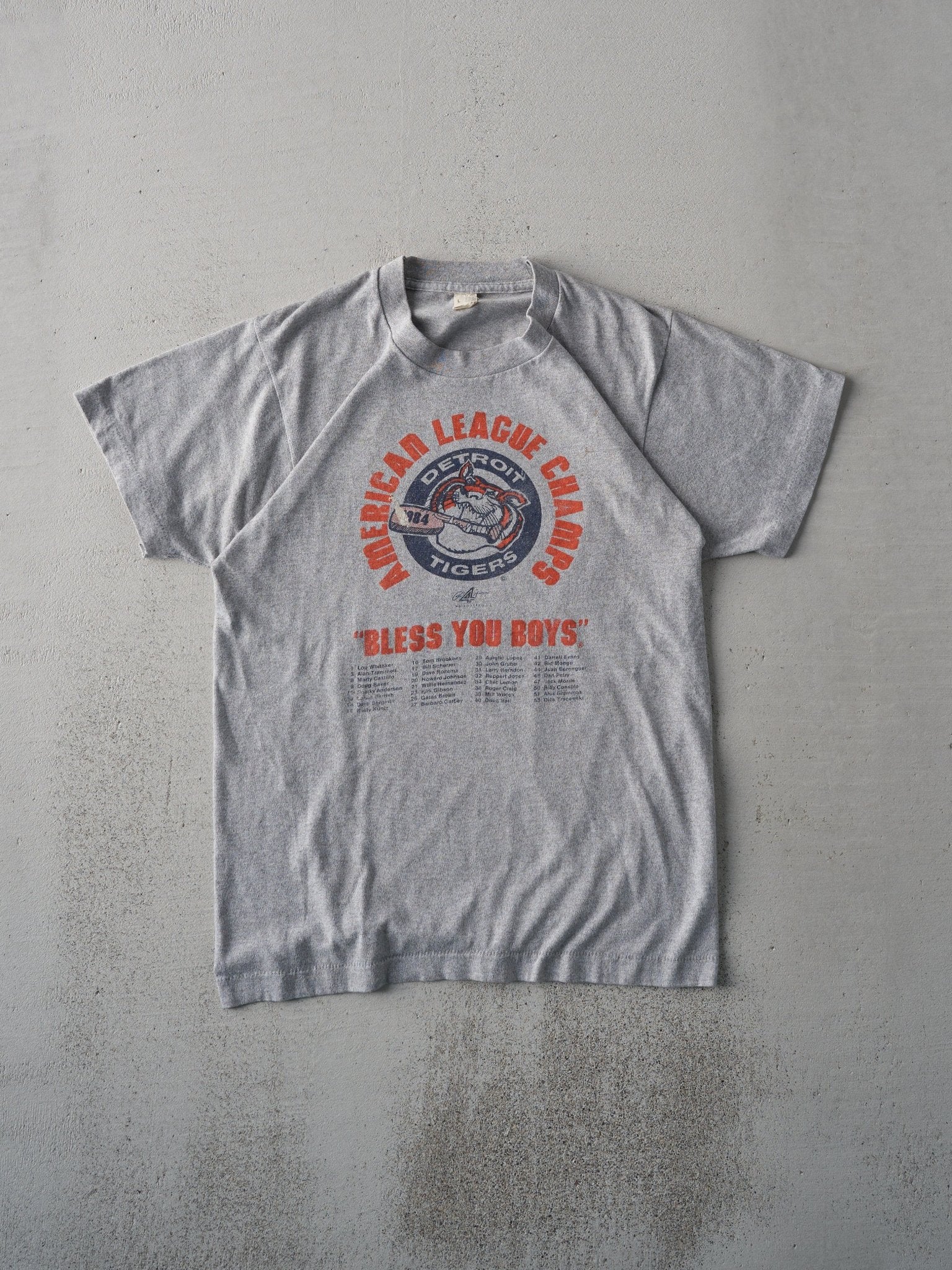 Vintage 84' Light Grey American League Champs Single Stitch Tee (XS)