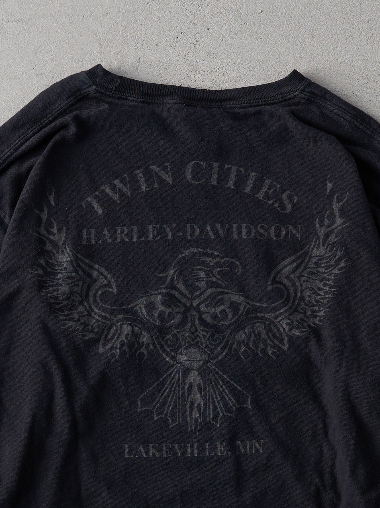 Vintage 04' Black Twin Cities Harley Davidson Long Sleeve (M)