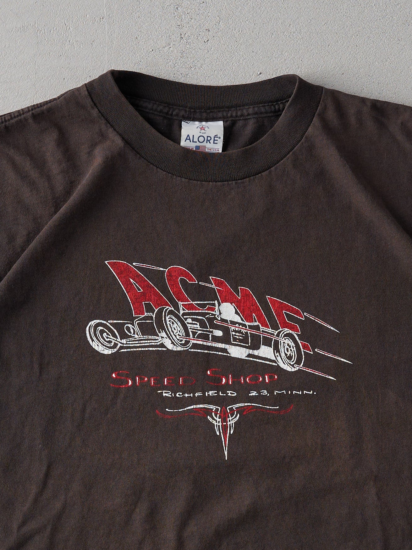 Vintage 90s Faded Black ACME Speed Shop Single Stitch Tee (L)