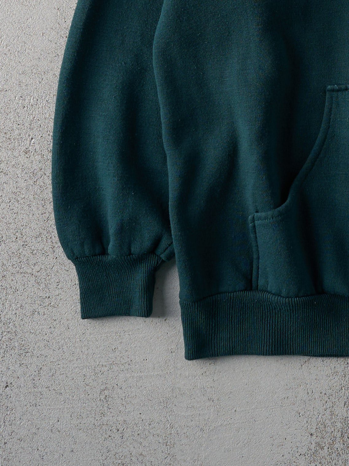Vintage 80s Forest Green Blank Zip Up Hoodie (M)