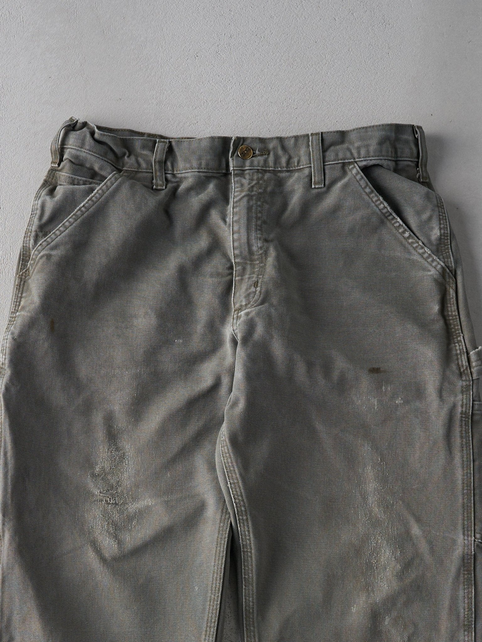 Vintage 90s Faded Green Carhartt Original Dungaree Fit Carpenter Pants (34x29.5)